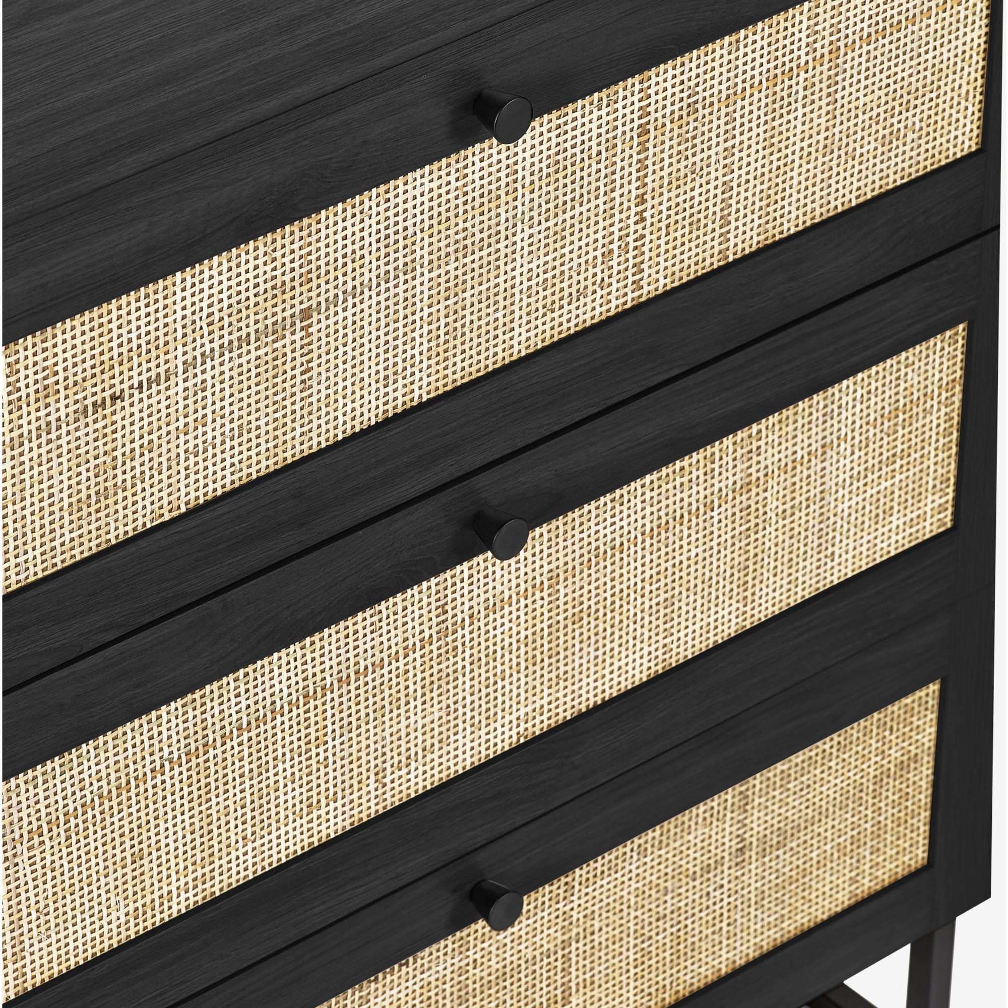 Padstow 3 Drawer Chest - Black