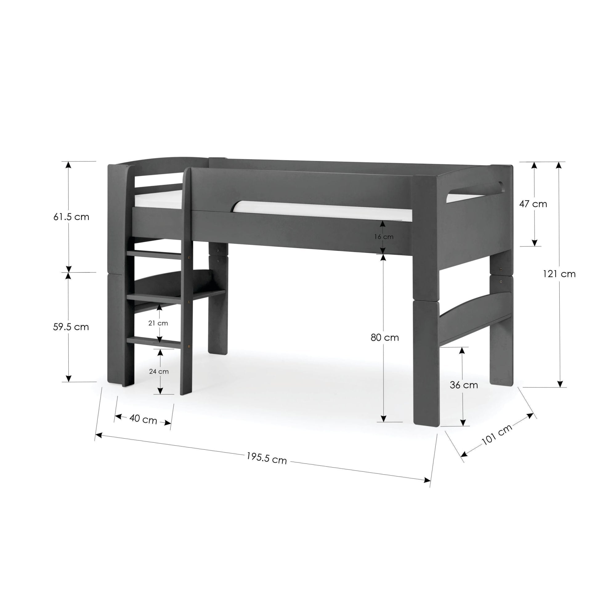 Pluto Midsleeper Anthracite
