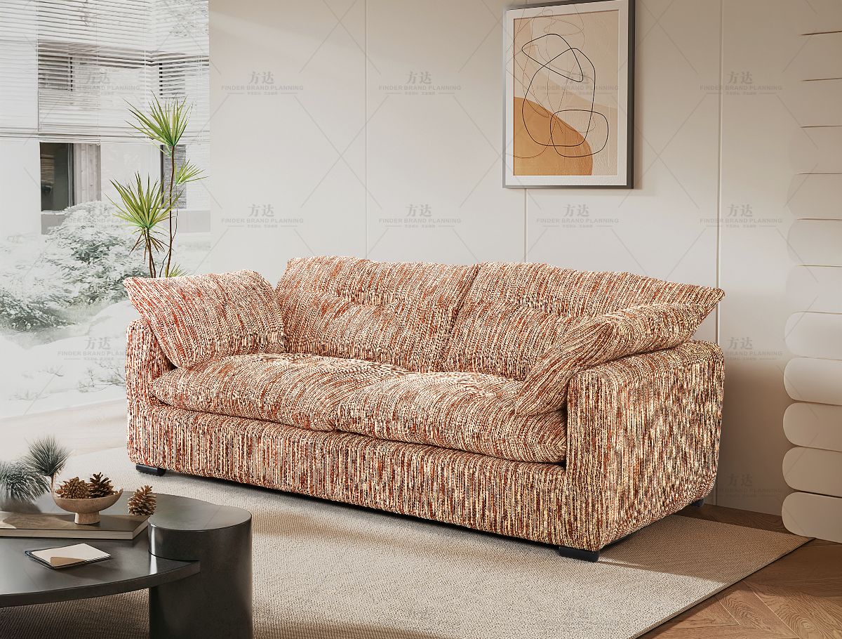 Quetta Sofa Rust/Beige 3 Seater