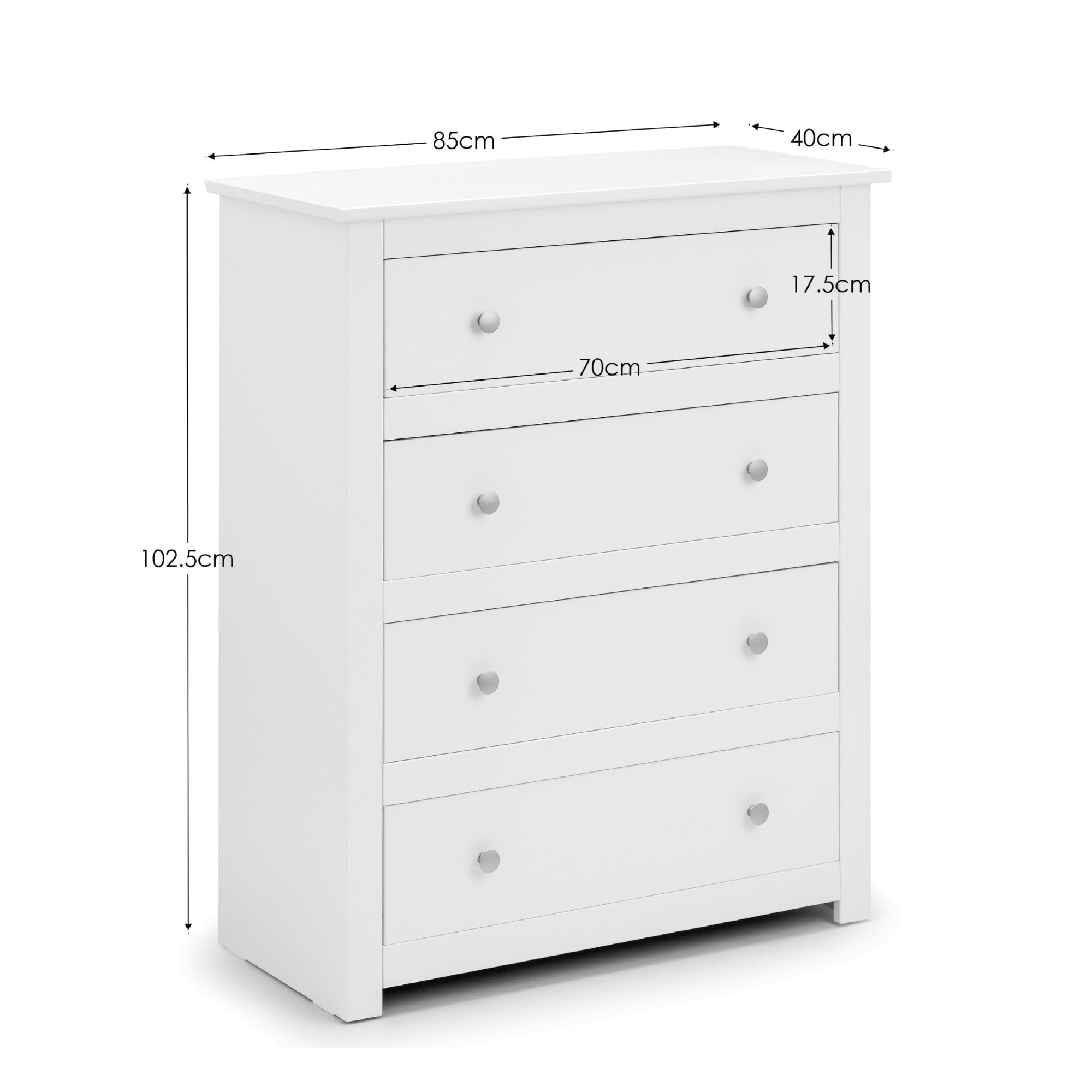 Radley 4 Drawer Chest - Surf White