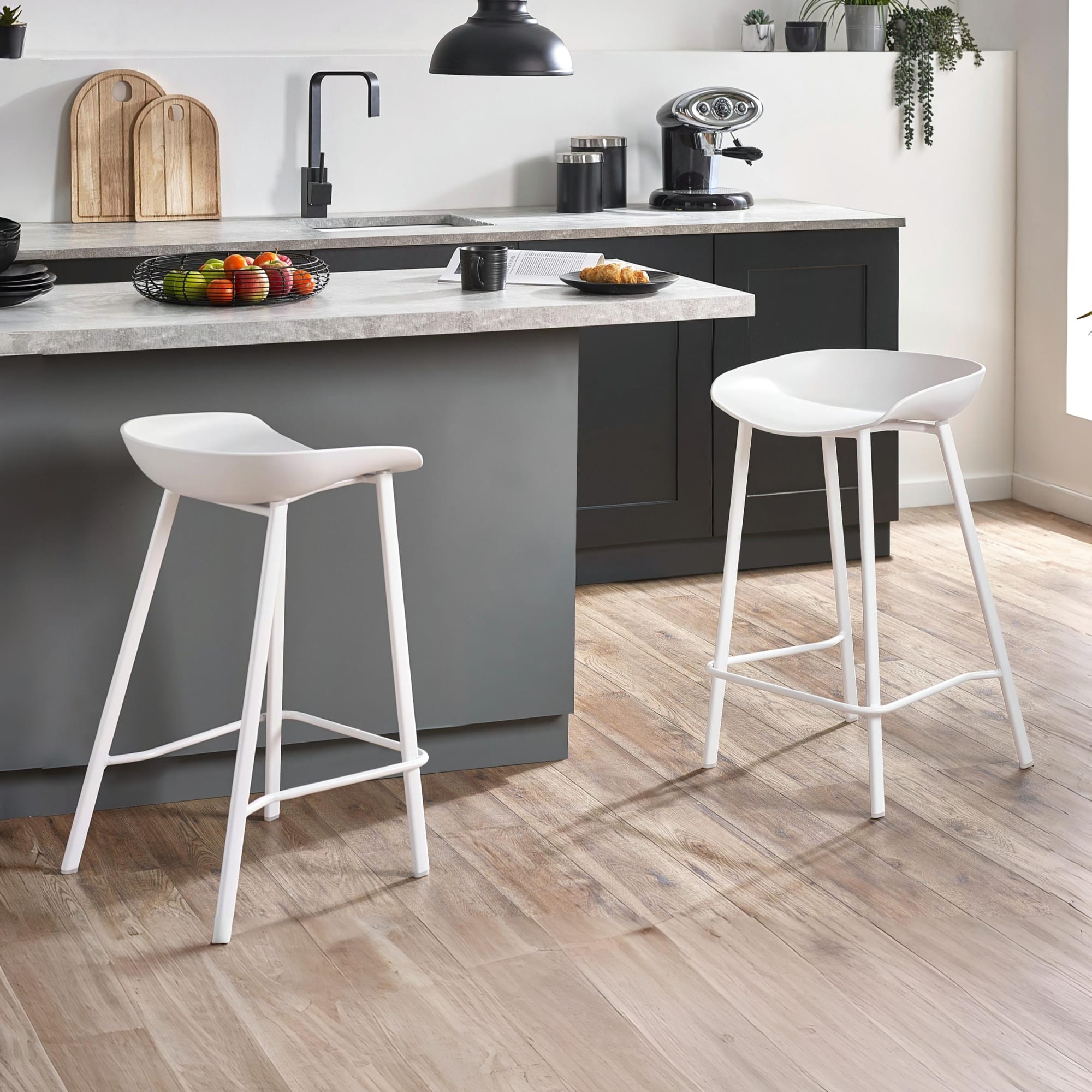 Set Of 2 Renzo Bar Stool White