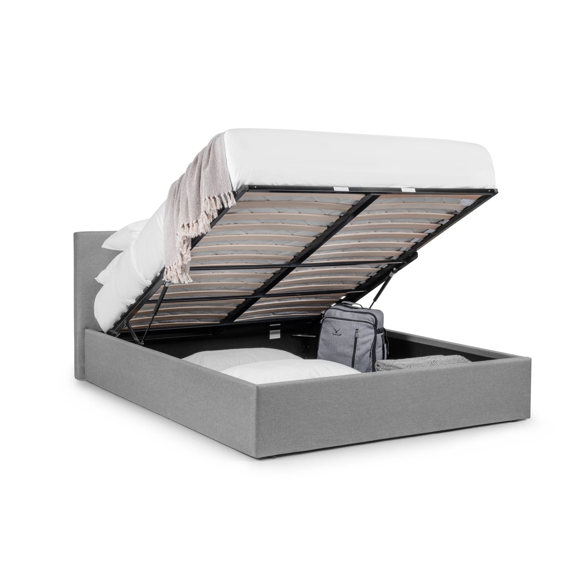 Rialto Ottoman Storage 135cm Double Bed Light Grey