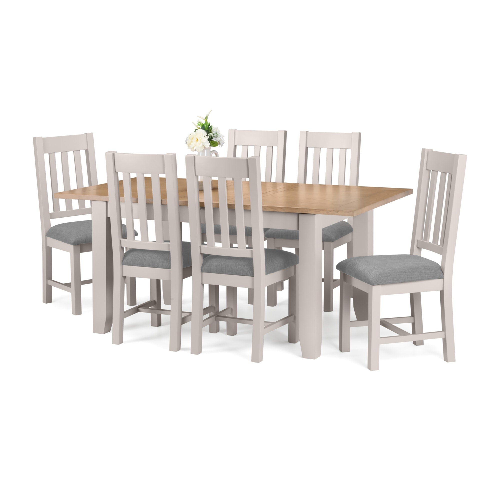Richmond Extending Dining Table - Elephant Grey/Pale Oak