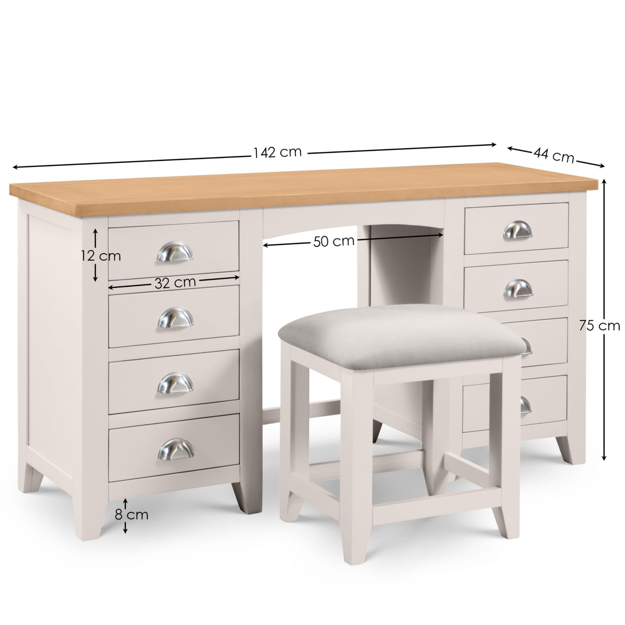Richmond Twin Pedestal Dressing Table
