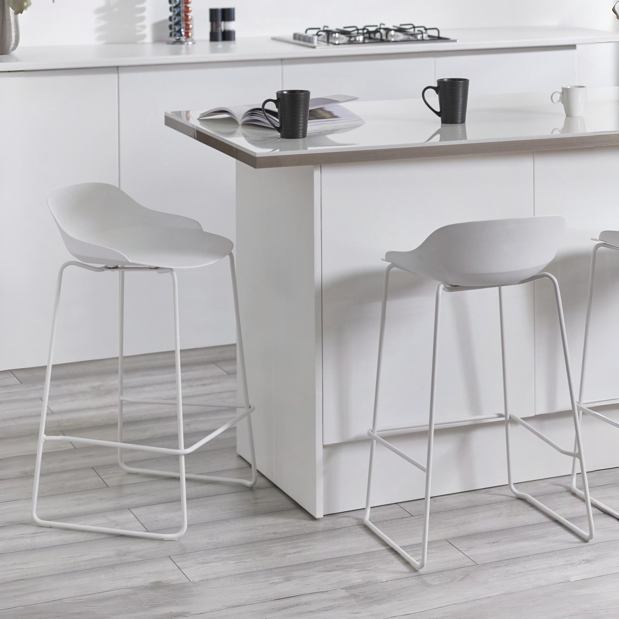 Set Of 2 Rocco Stools - White