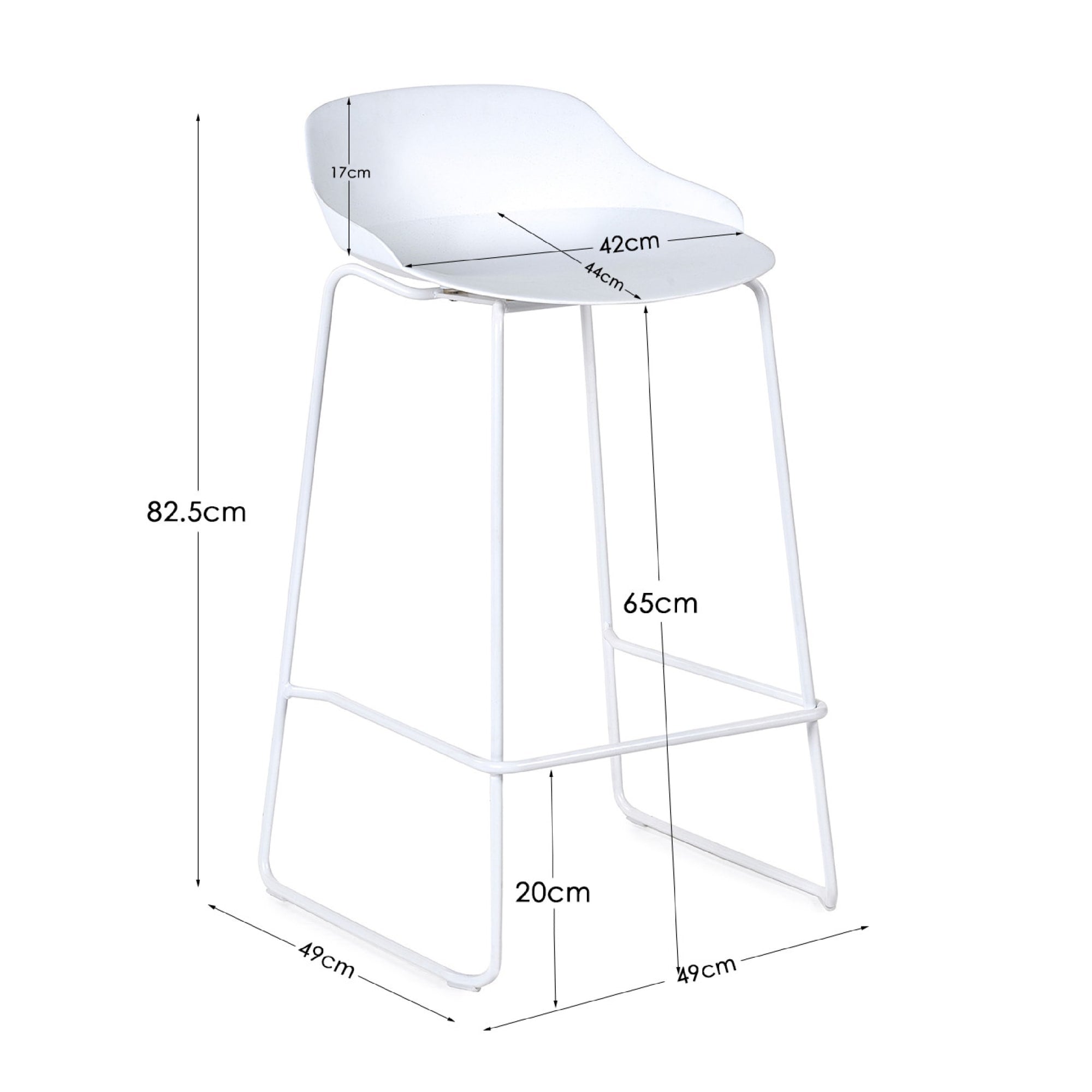 Set Of 2 Rocco Stools - White