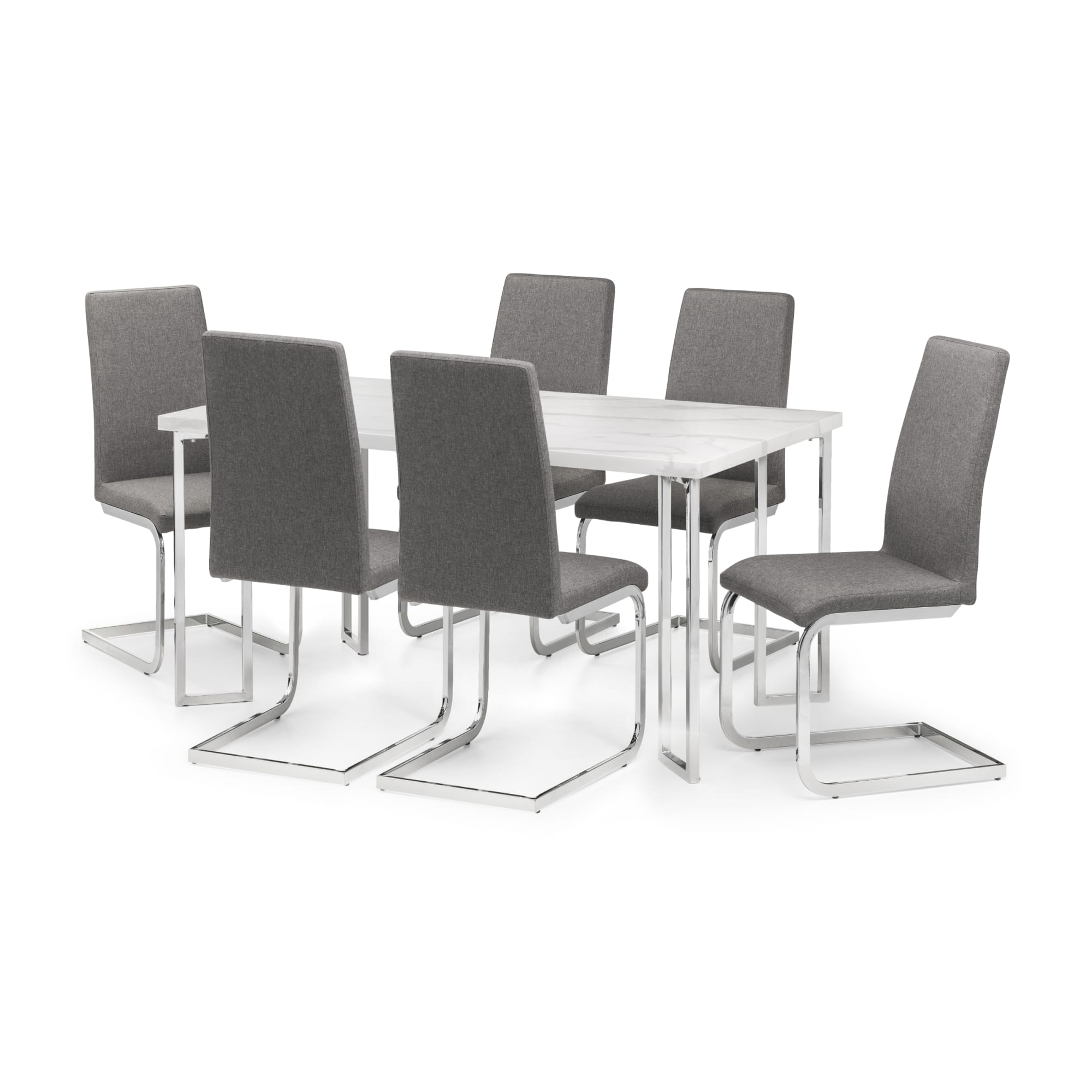 Set Of 2 Roma Cantilever Dining Chairs Slate Grey