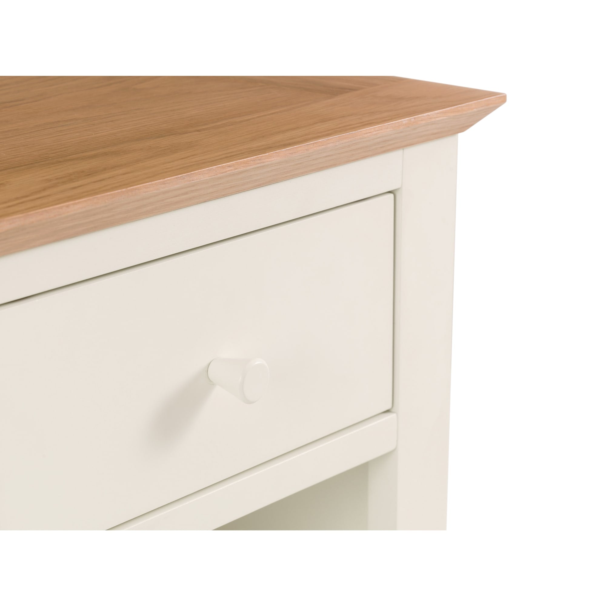 Salerno Shaker Ivory/ Oak 1 Drawer Bedside