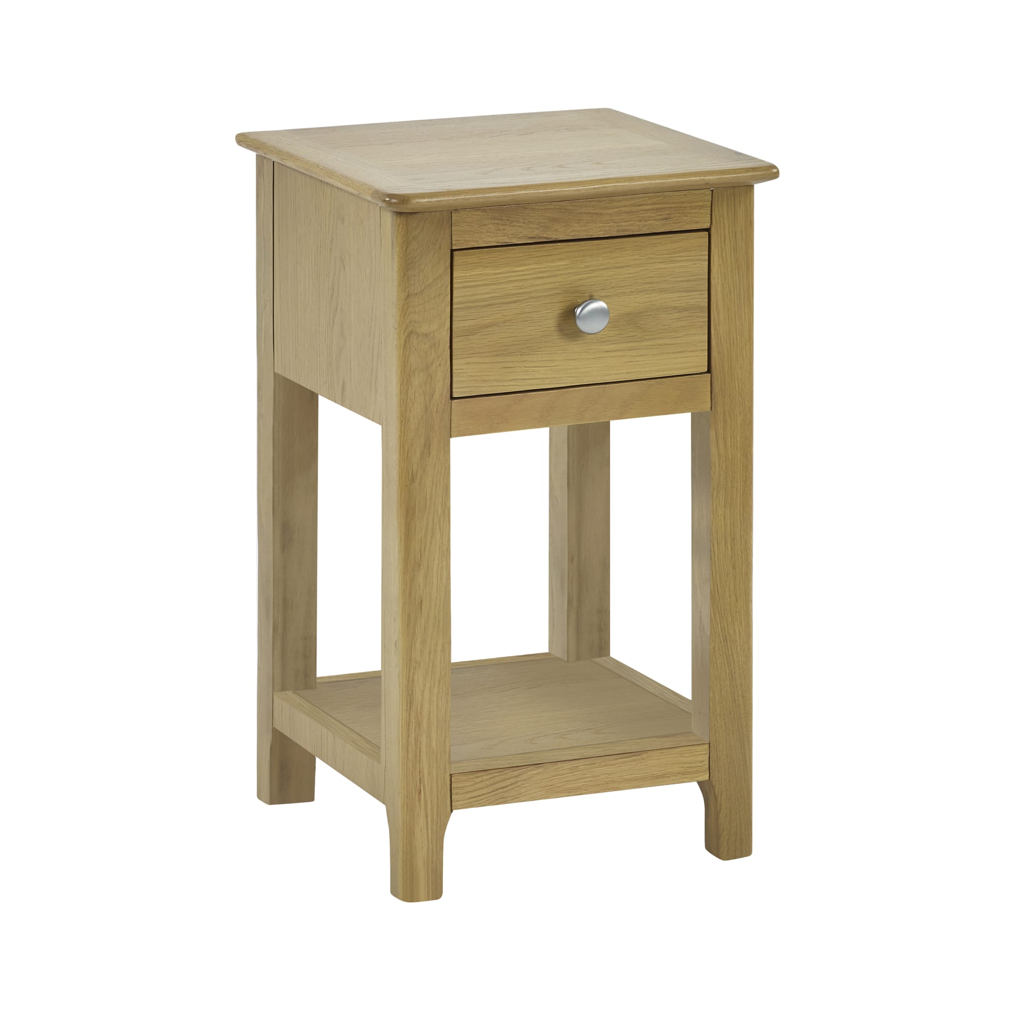 Somerset Oak Compact 1 Drawer Bedside Table with Shelf