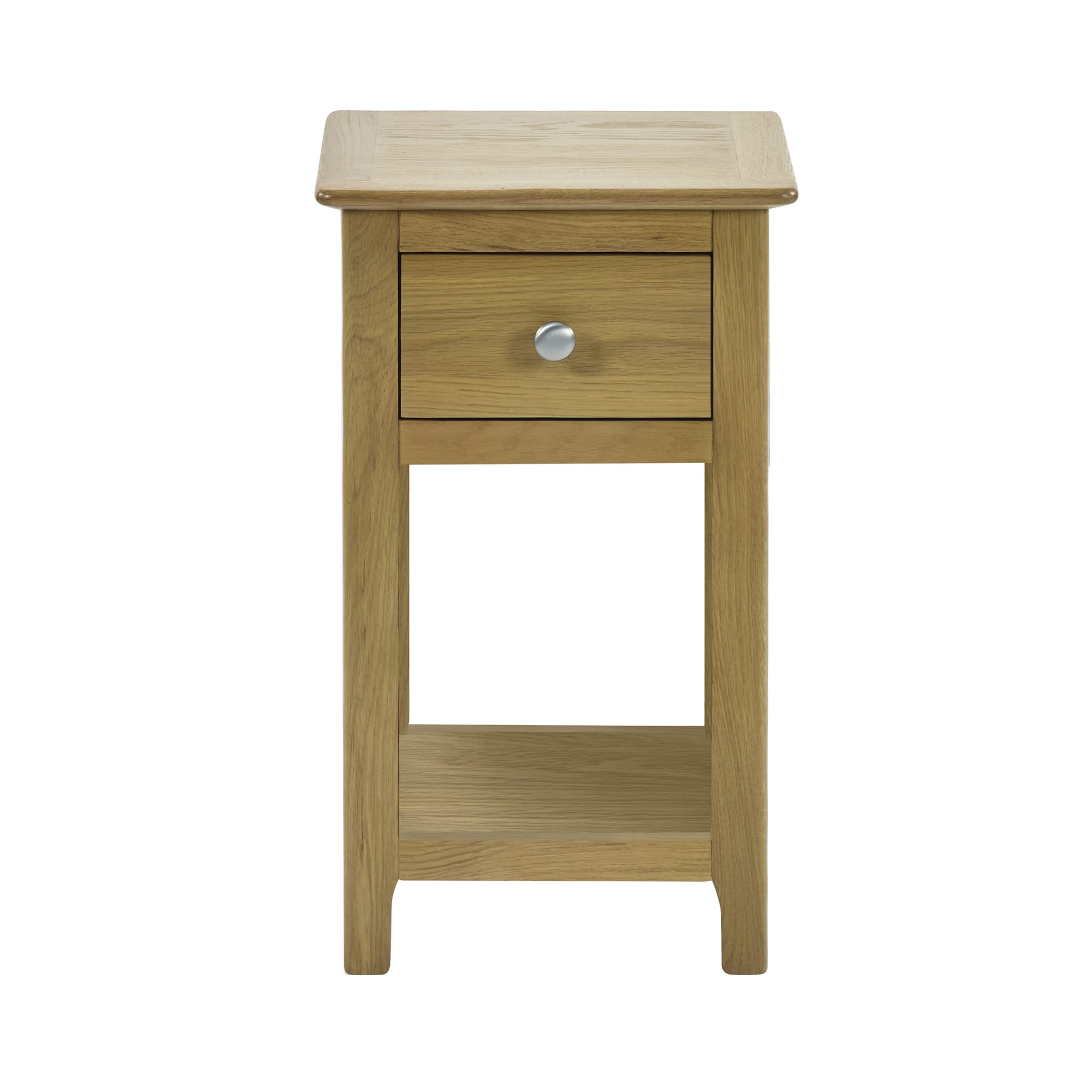 Somerset Oak Compact 1 Drawer Bedside Table with Shelf