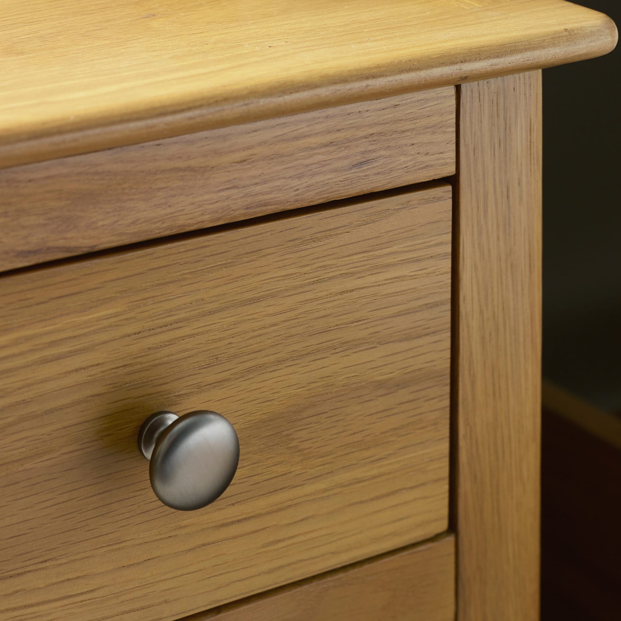 Somerset Oak Compact 1 Drawer Bedside Table with Shelf