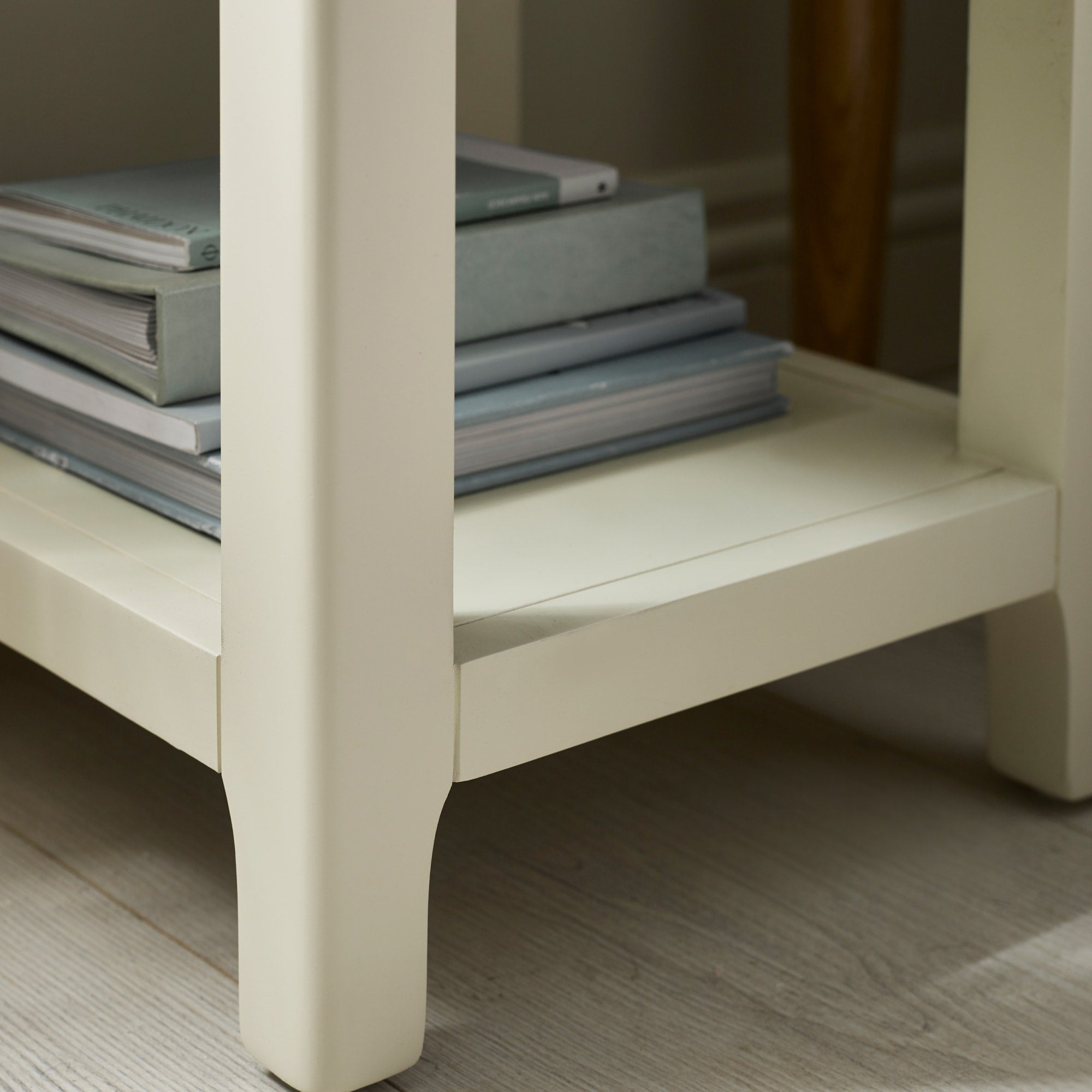 Somerset White and Oak Compact 1 Drawer Bedside Table with Shelf