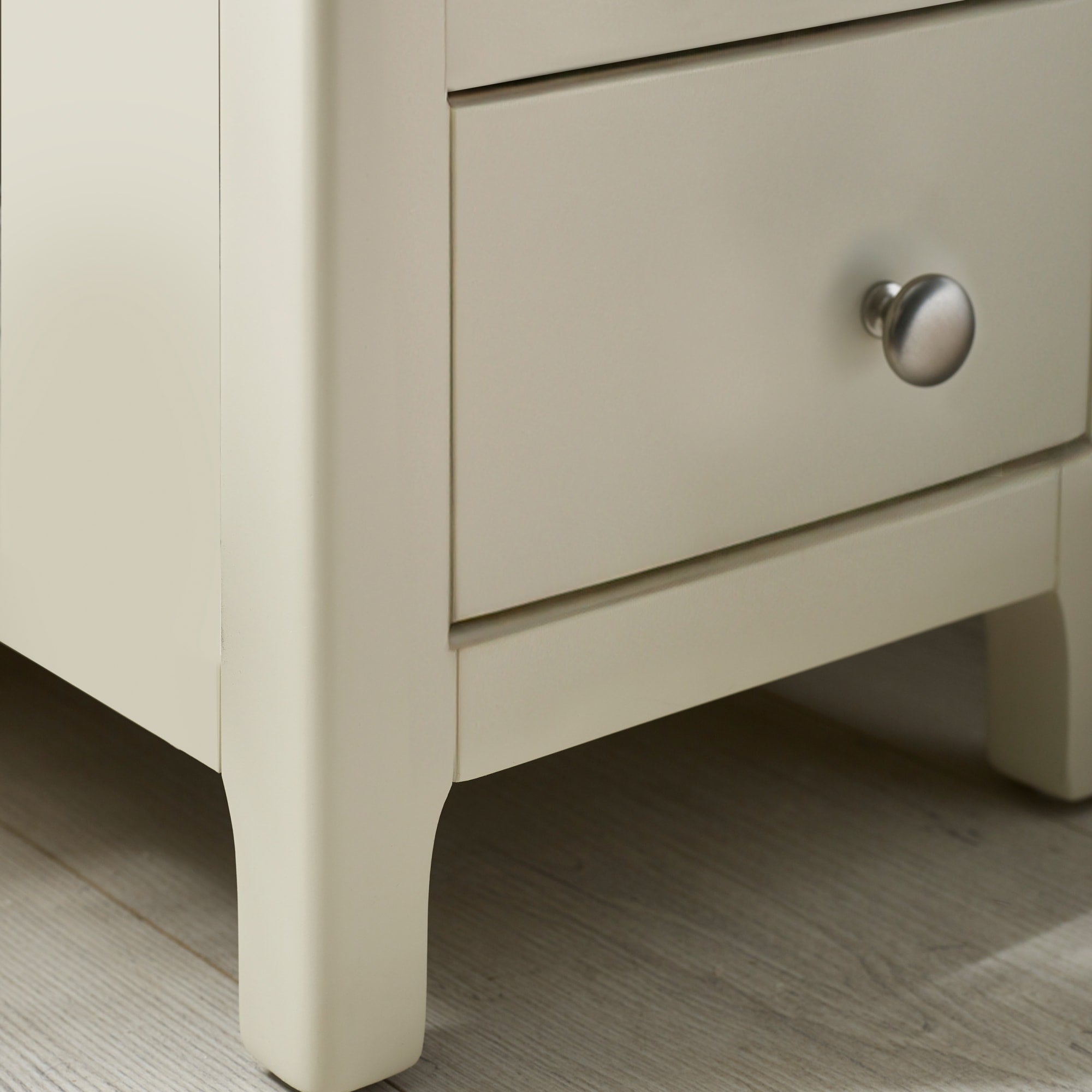 Somerset White and Oak Compact 3 Drawer Bedside Table
