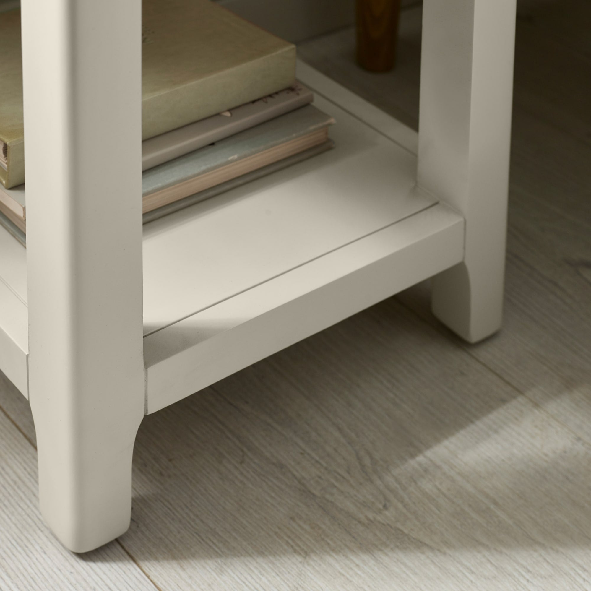 Somerset Truffle Grey and Oak Compact 1 Drawer Bedside Table with Shelf