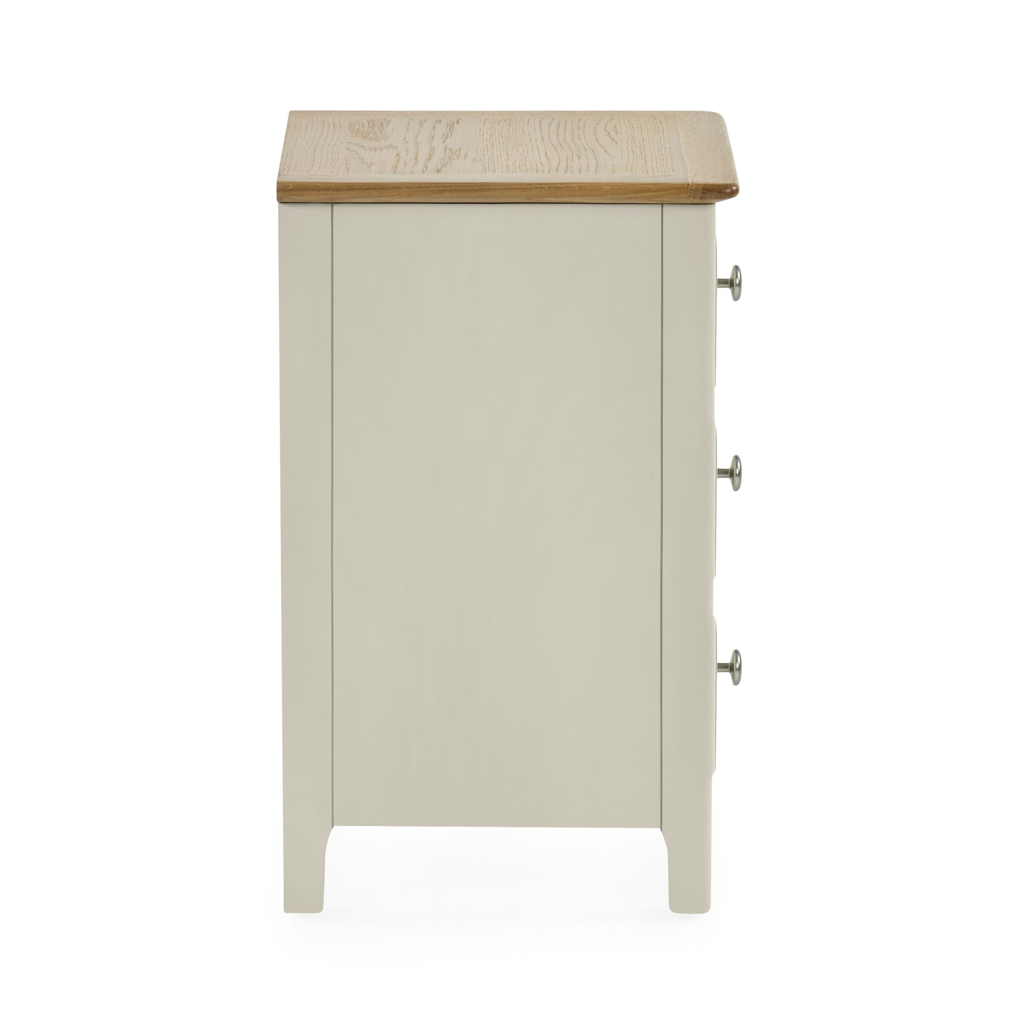 Somerset Truffle Grey and Oak Compact 3 Drawer Bedside Table