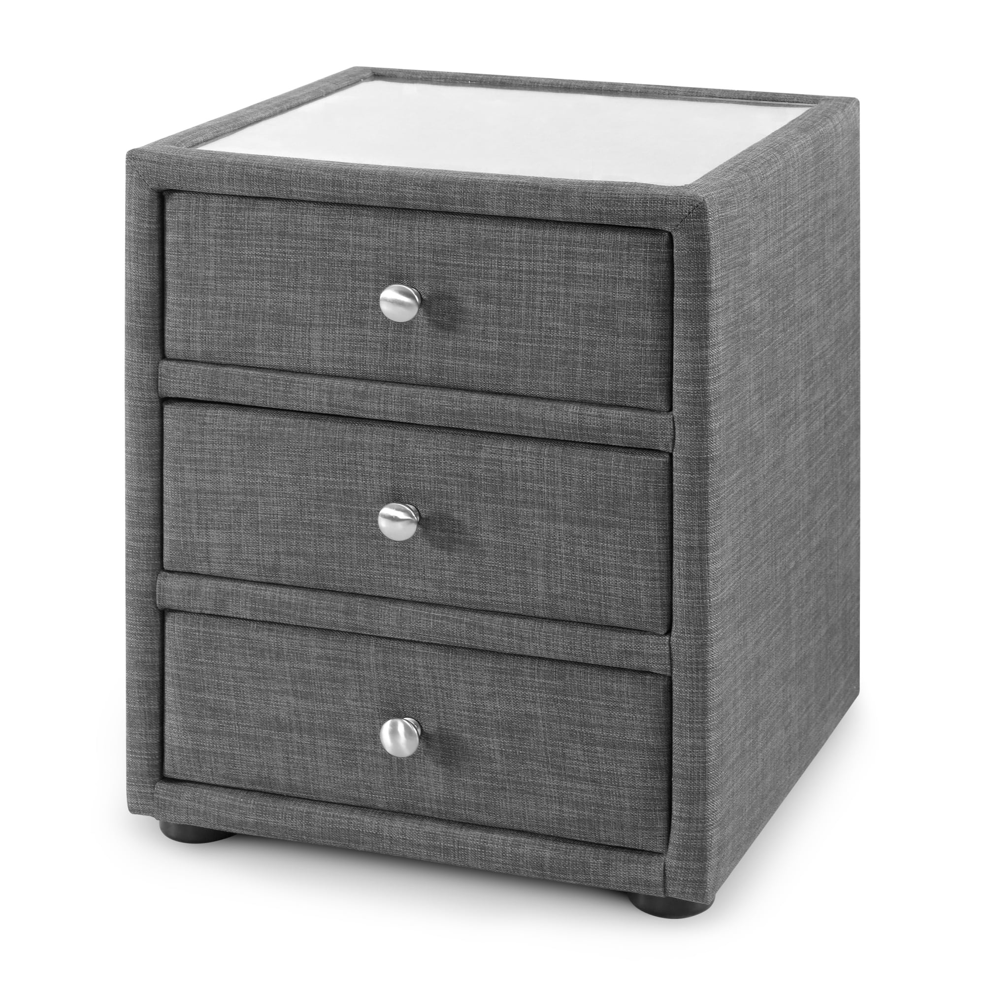 Sorrento 3 Drawer Bedside Slate Linen