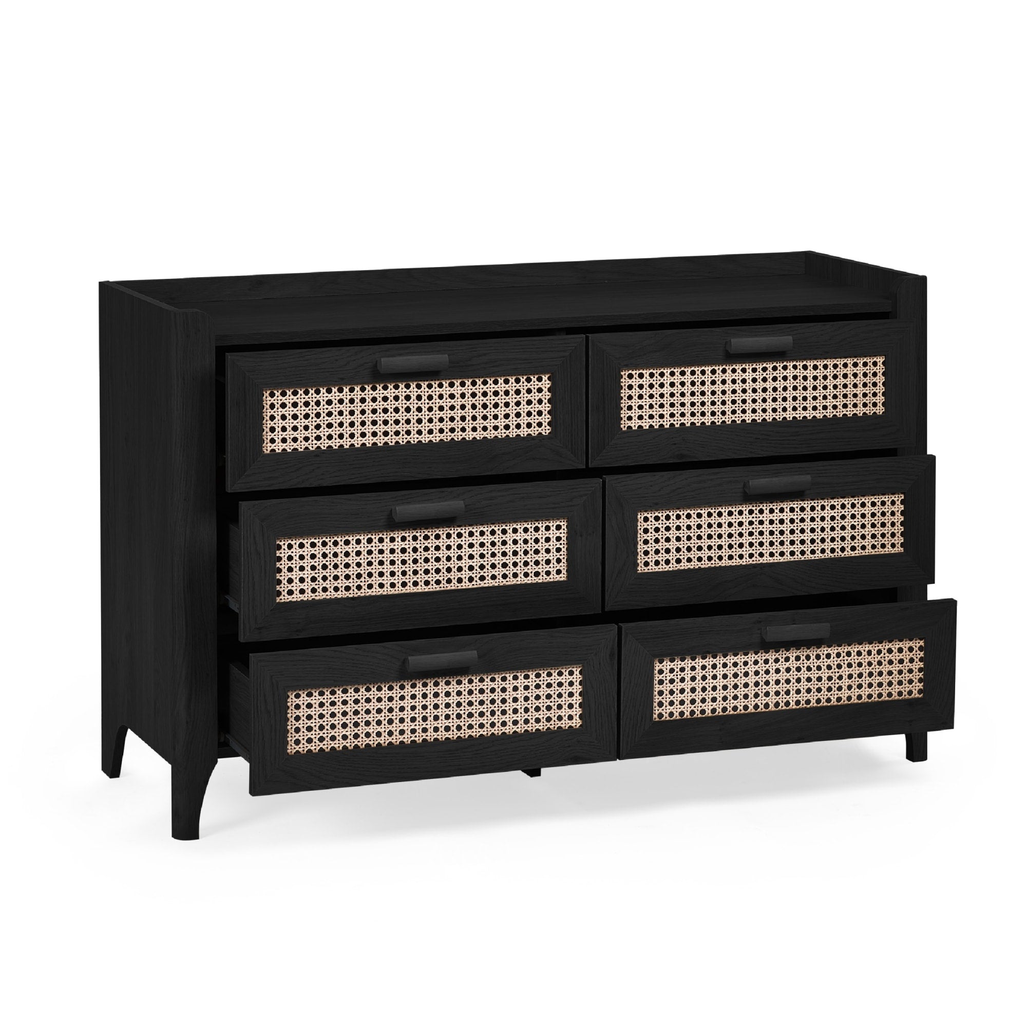 Sydney 6 Drawer Wide Chest - Black Ash