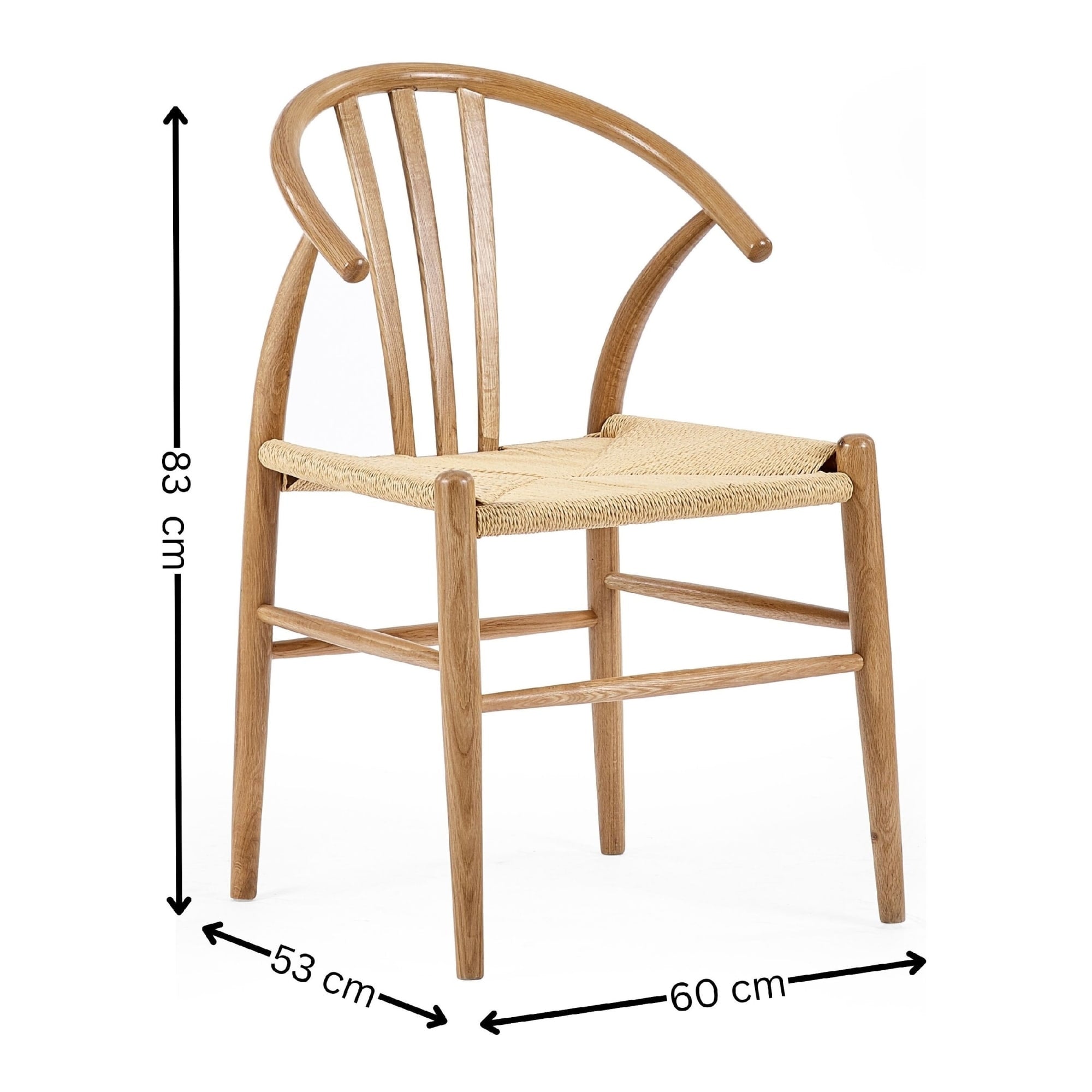 Set of 2 Symi Natural Oak Dining Chairs