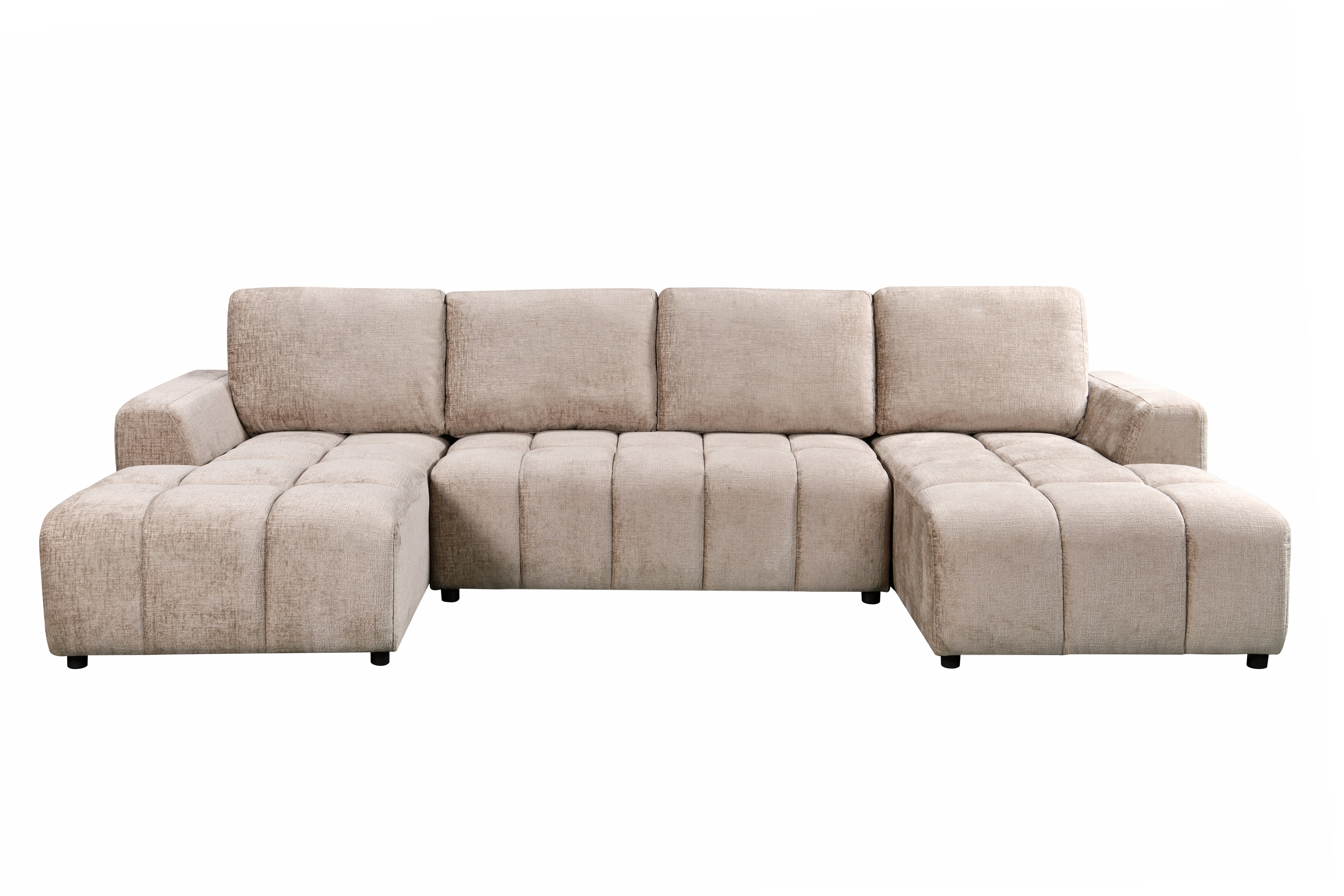 Shanghai Large Beige U Shape Corner Sofabed