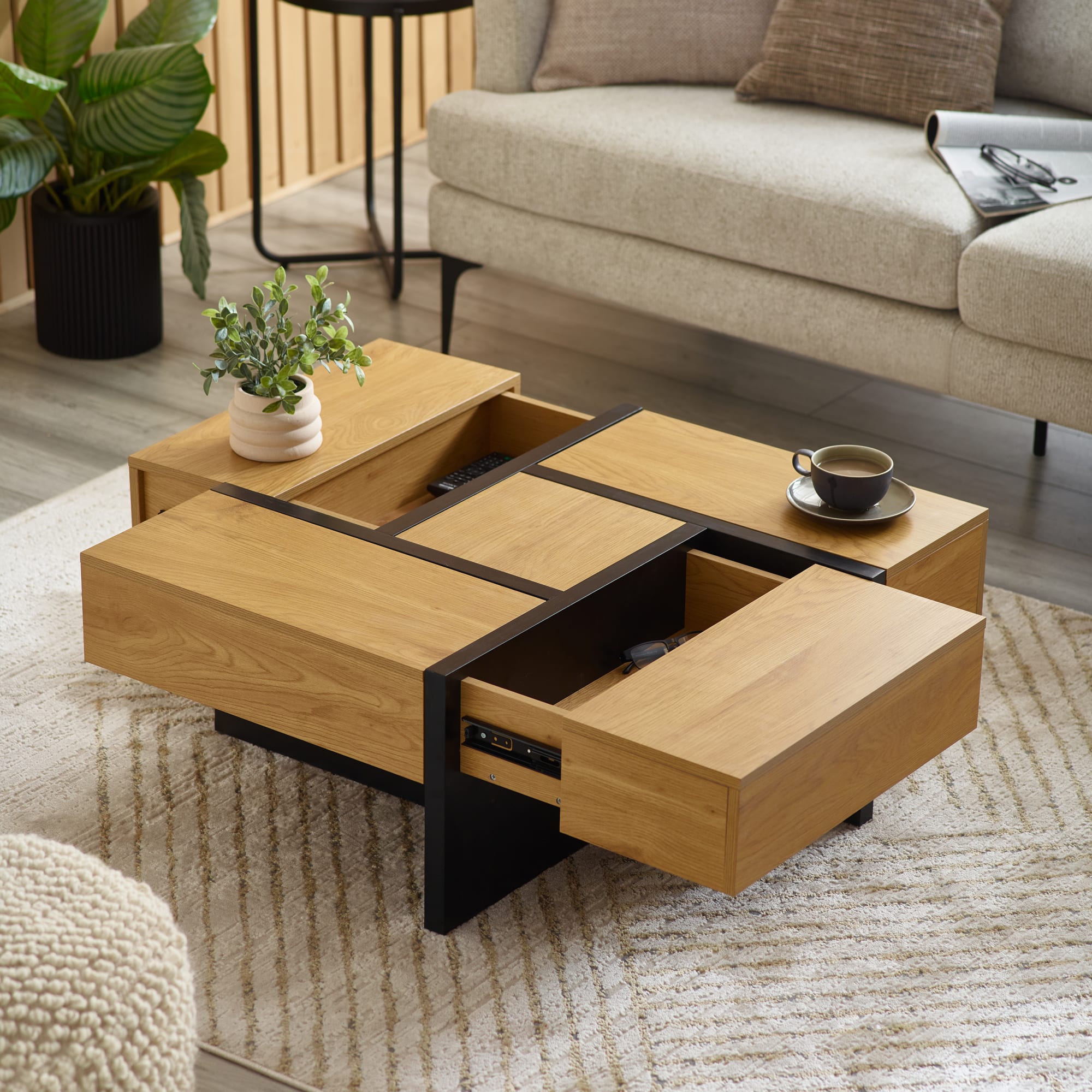Tahoe 80cm Square Storage Coffee Table