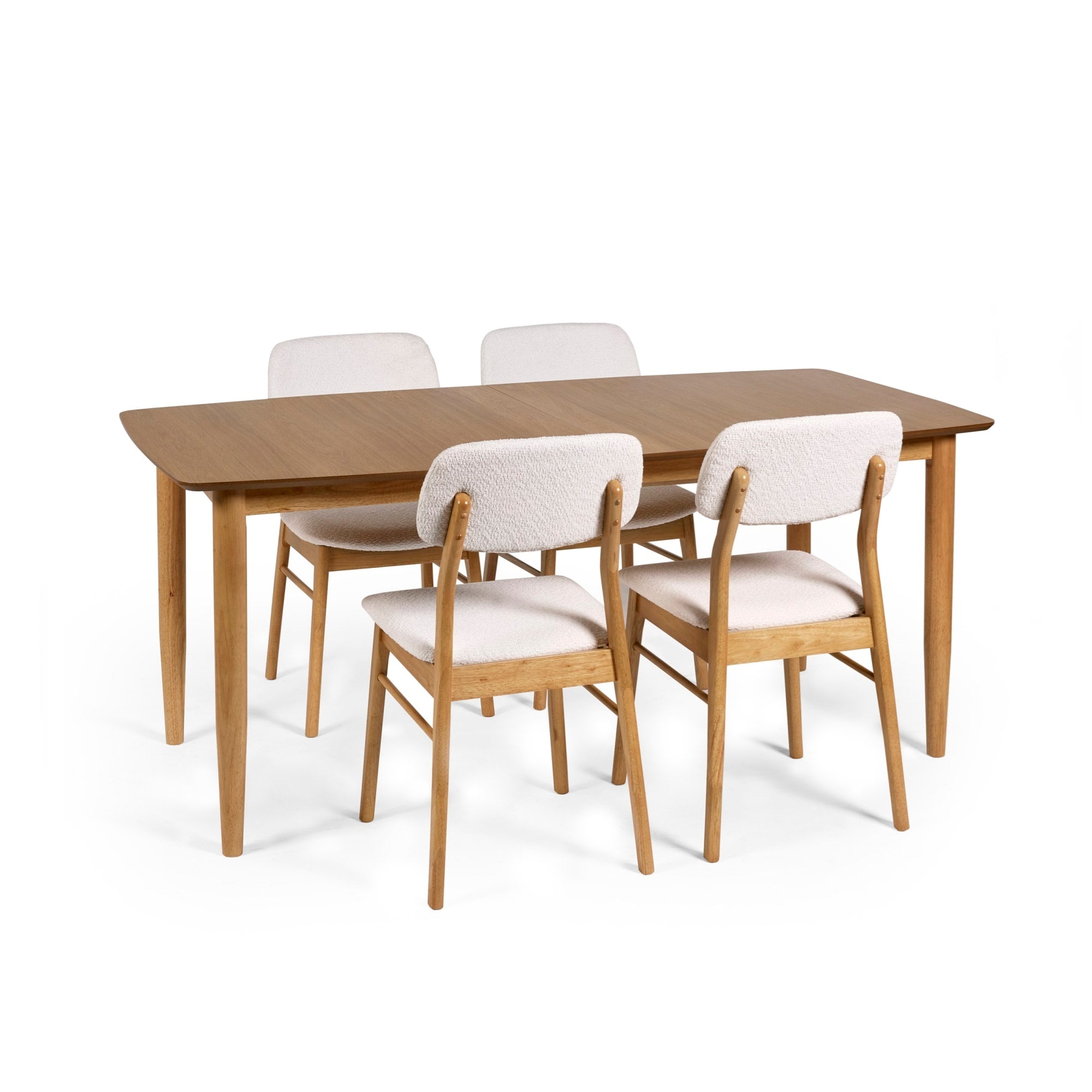 Theia Set of 2 White Boucle Upholstered Dining Chairs