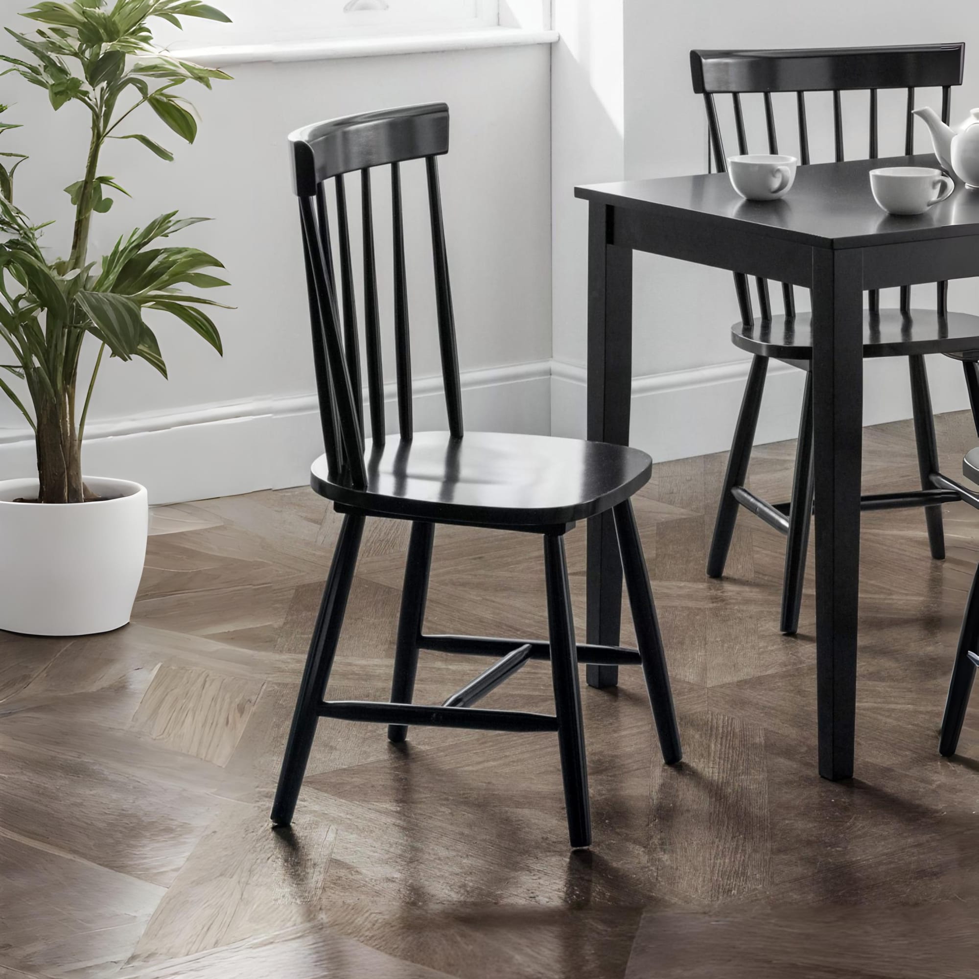 Set Of 4 Torino Black Chairs