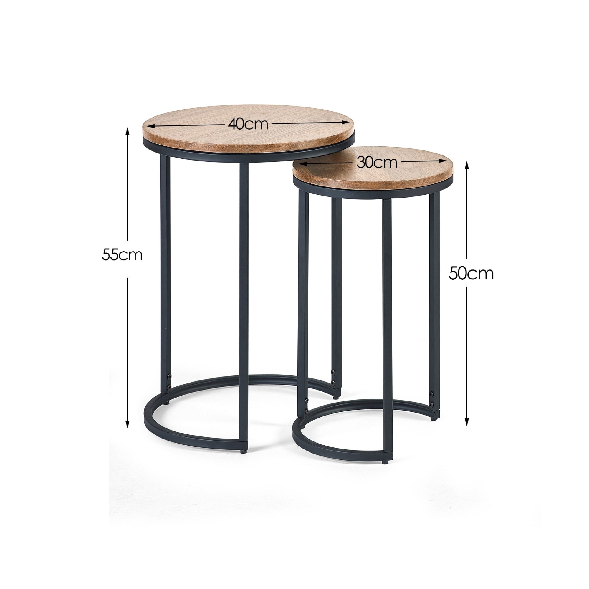 Tribeca Round Nesting Side Tables Sonoma Oak