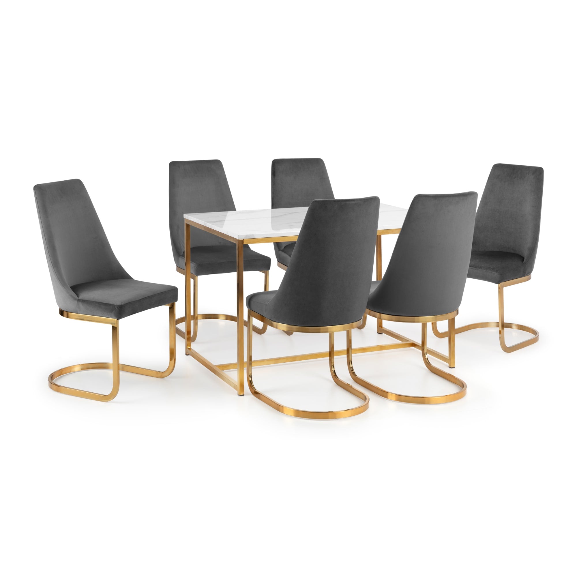 Set Of 2 Vittoria Cantilever Dining Chairs - Grey