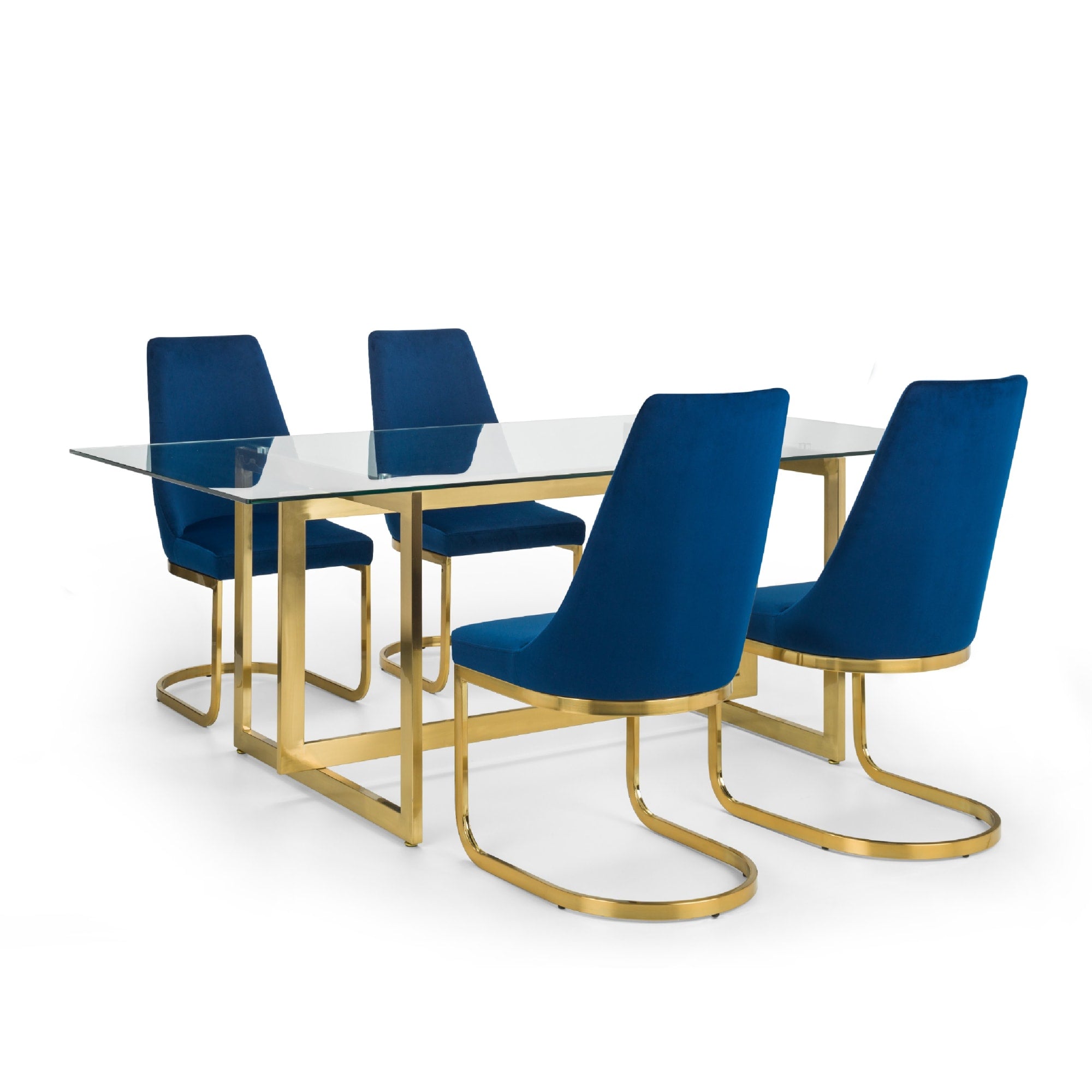 Set Of 2 Vittoria Cantilever Dining Chairs - Blue