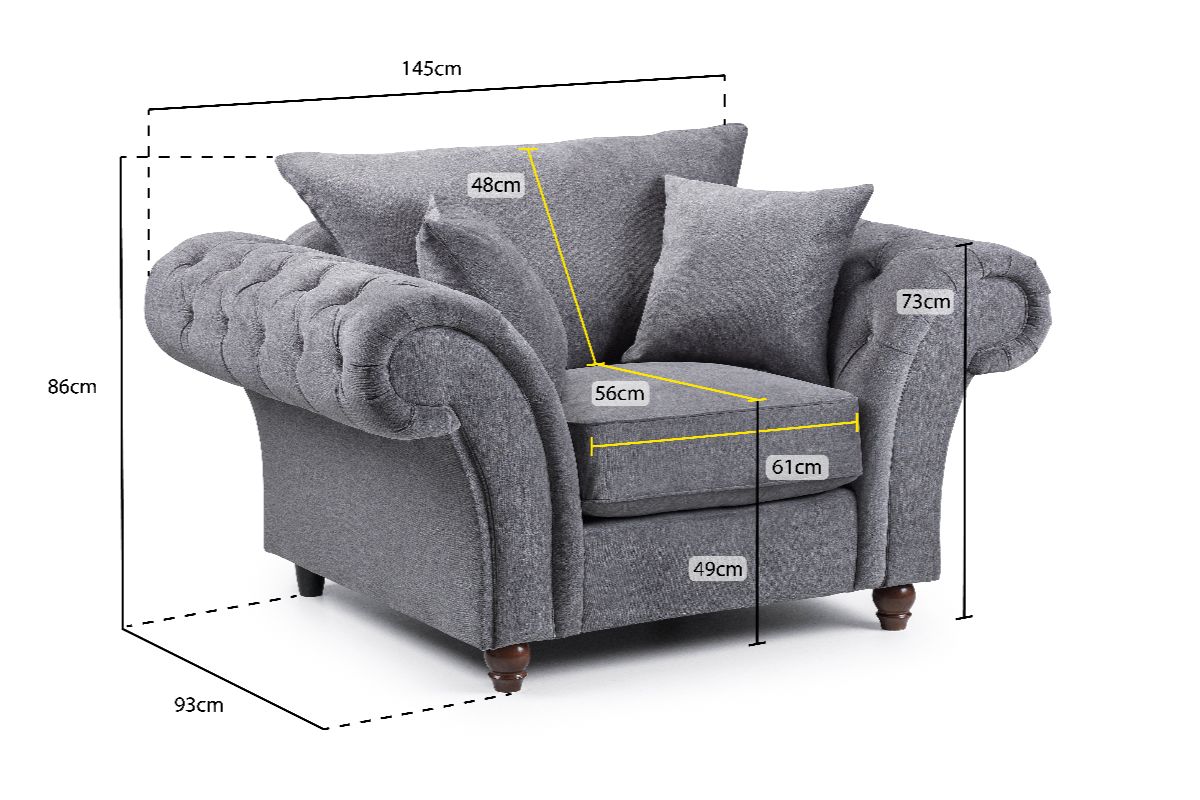 Windsor Fullback Sofa Grey Armchair