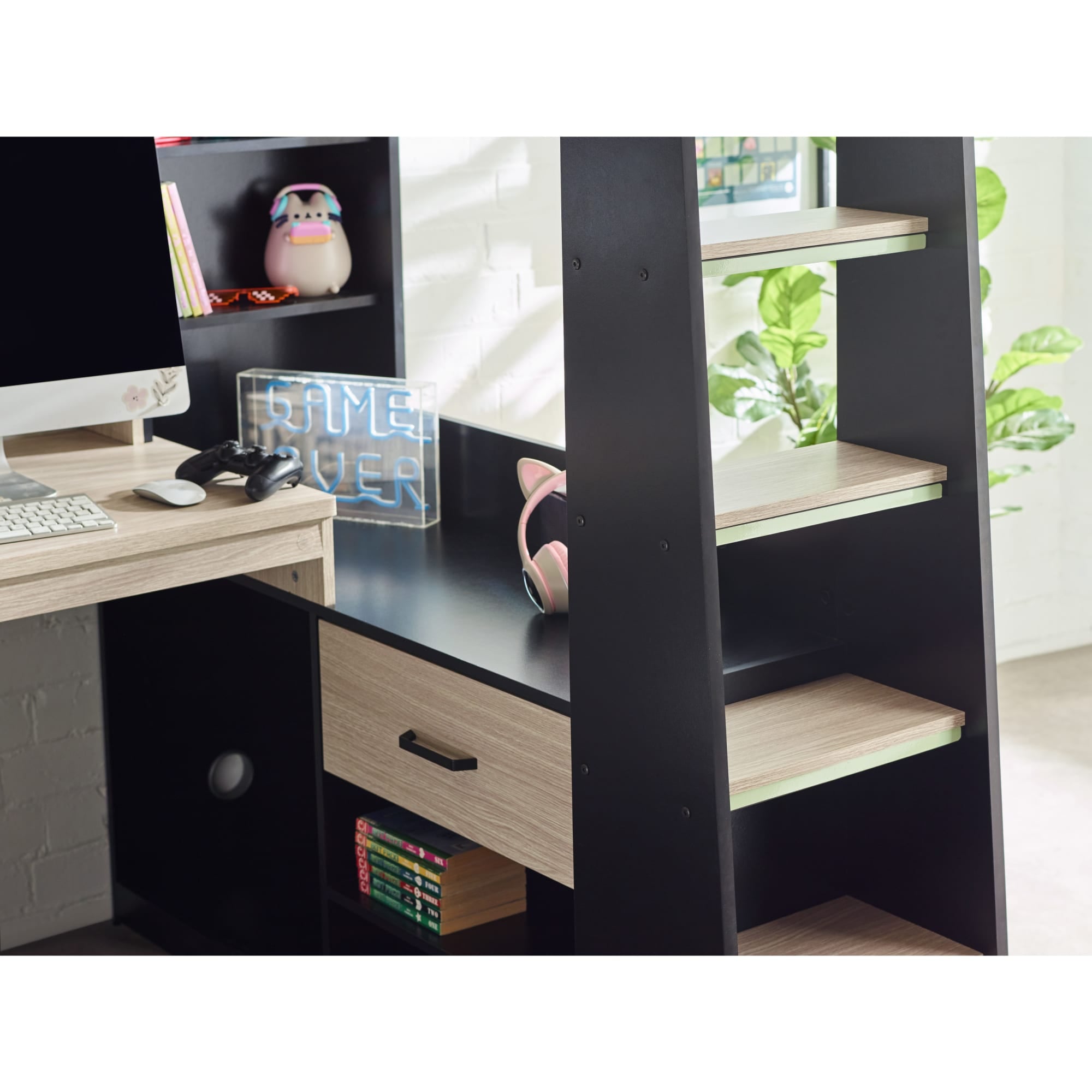 Blaze Gaming Highsleeper - Black And Pale Wood - Cozyo