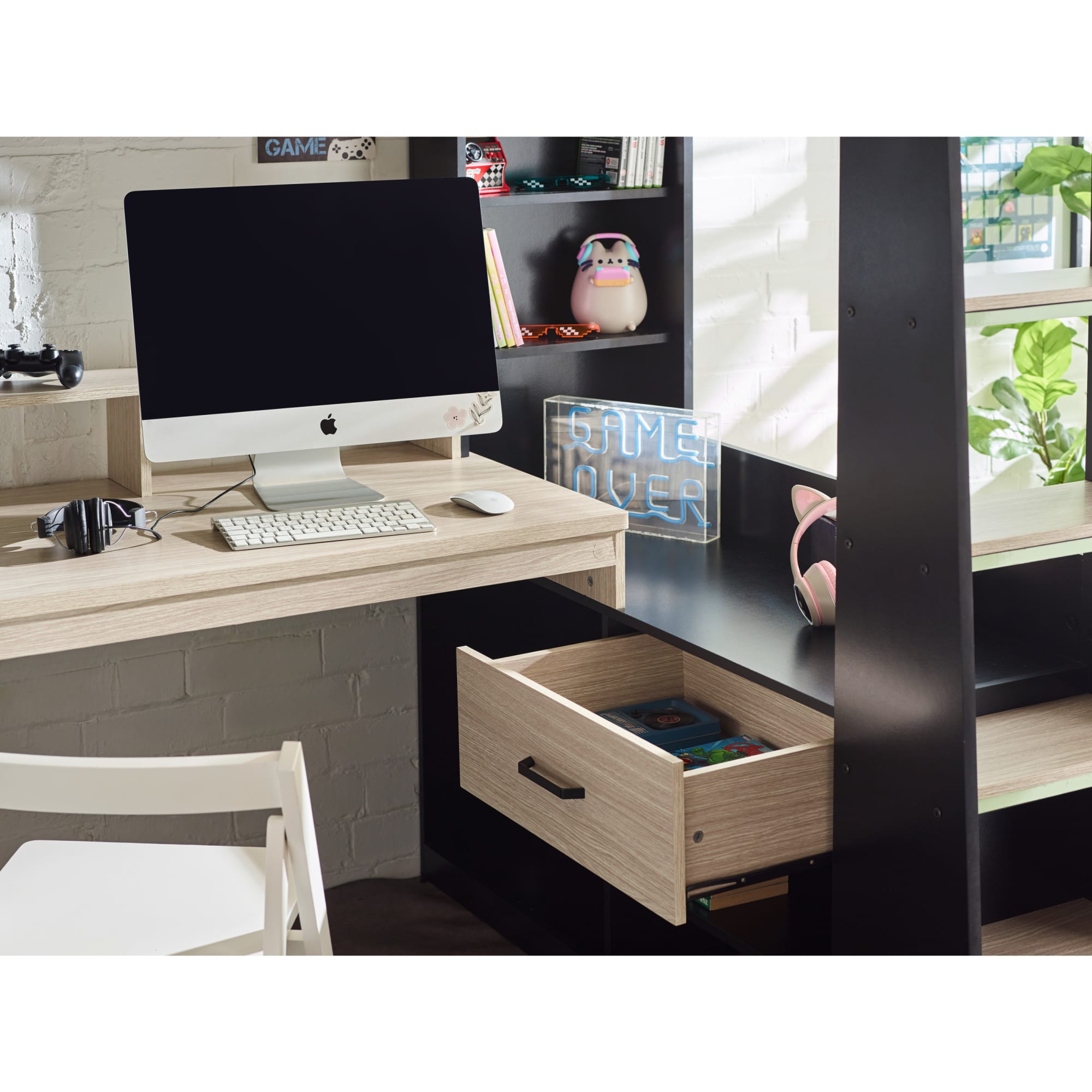 Blaze Gaming Highsleeper - Black And Pale Wood - Cozyo