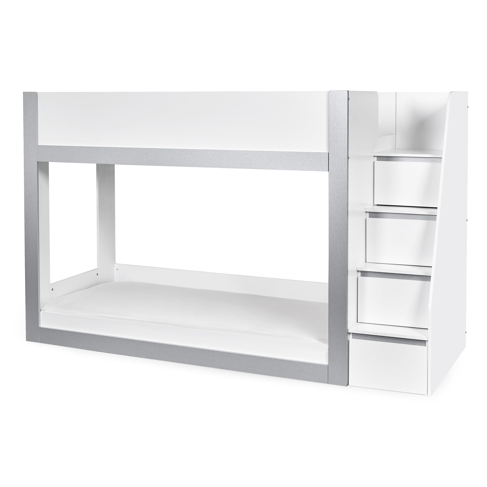 Gaia 90cm Single Bunk Bed - White and Silver - Cozyo