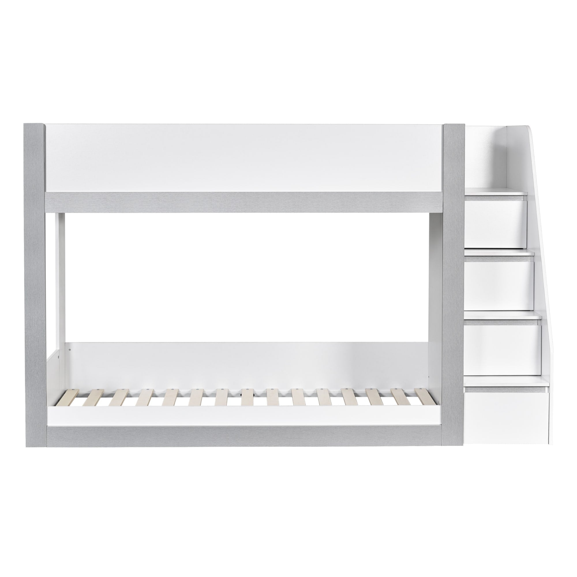 Gaia 90cm Single Bunk Bed - White and Silver - Cozyo