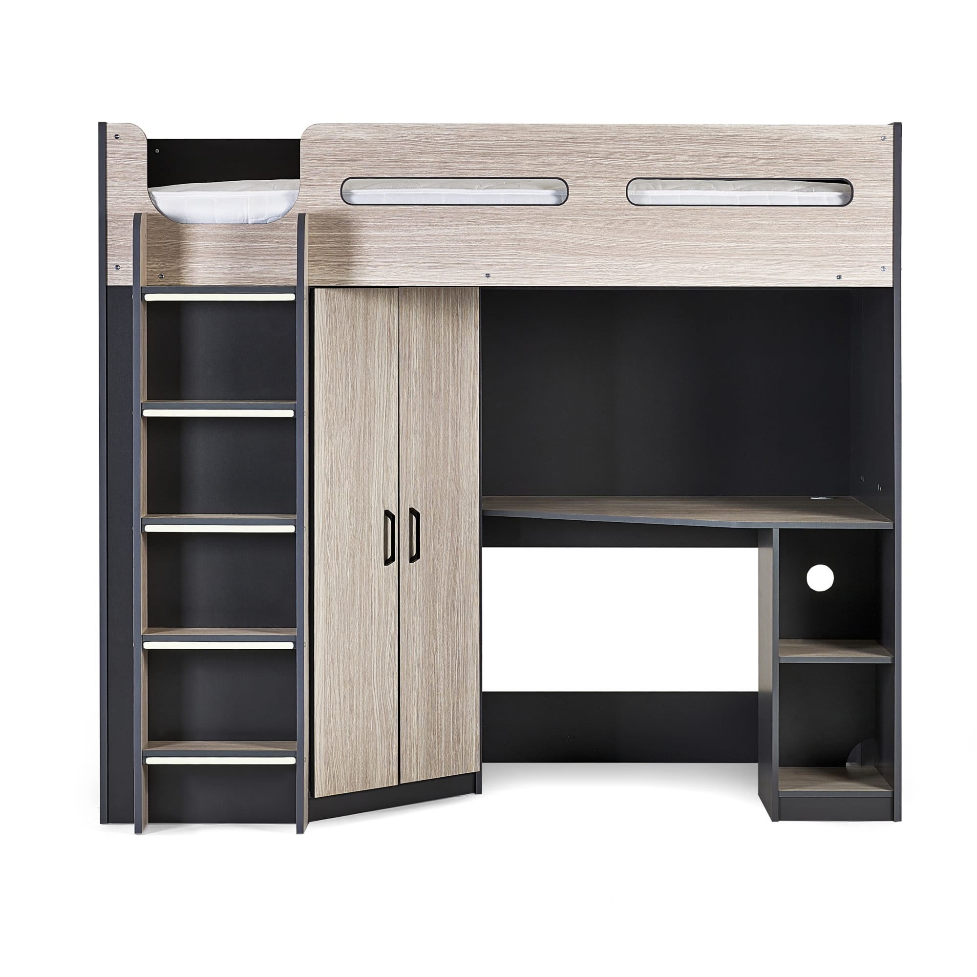Hercules High Sleeper - Woodgrain & Anthracite - Cozyo