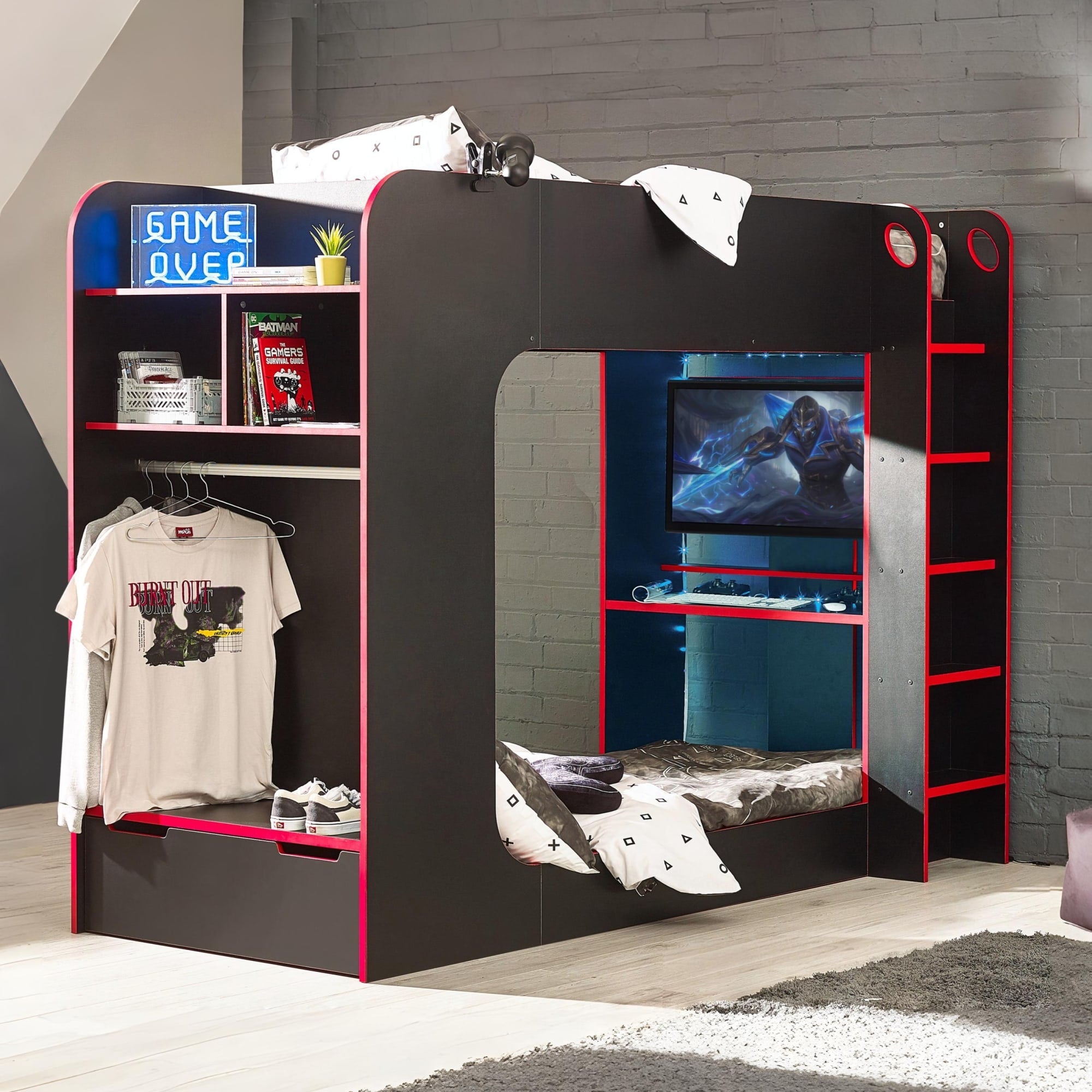Impact Gaming Bunk Black/Red - Cozyo