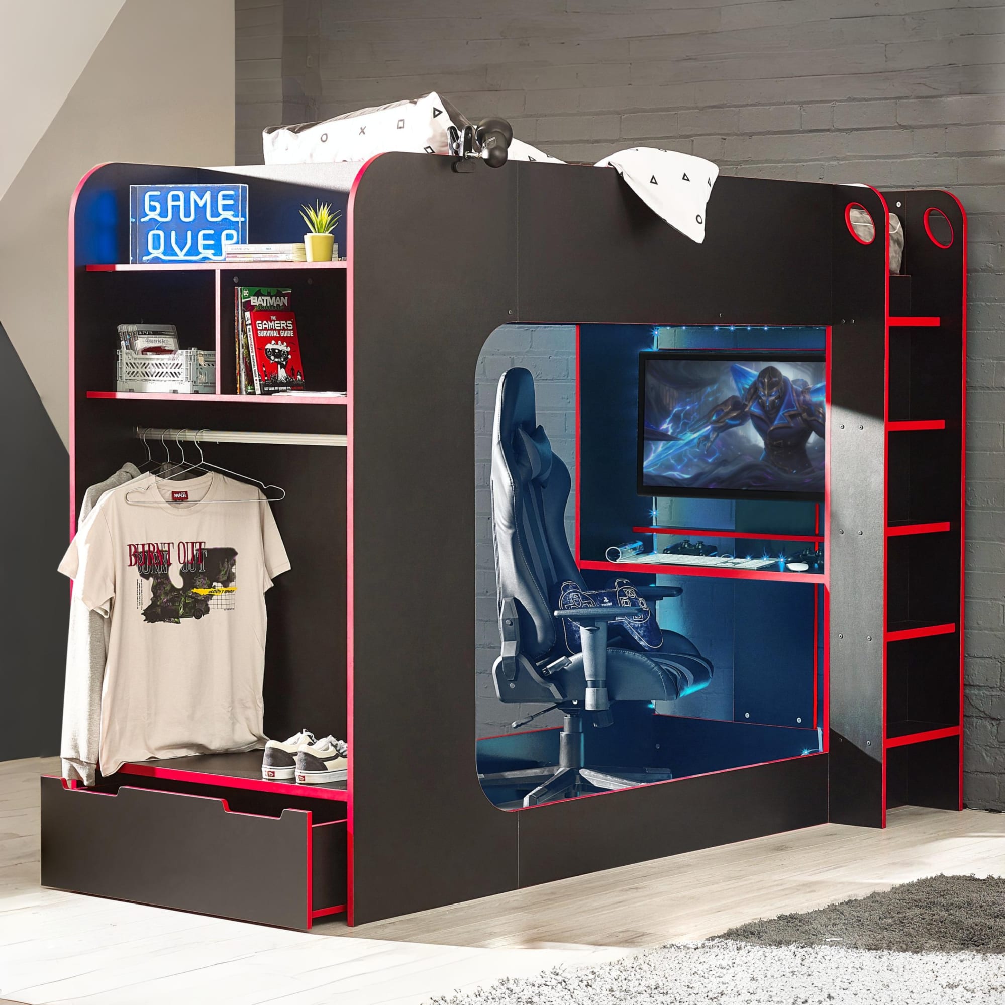 Impact Gaming Bunk Black/Red - Cozyo