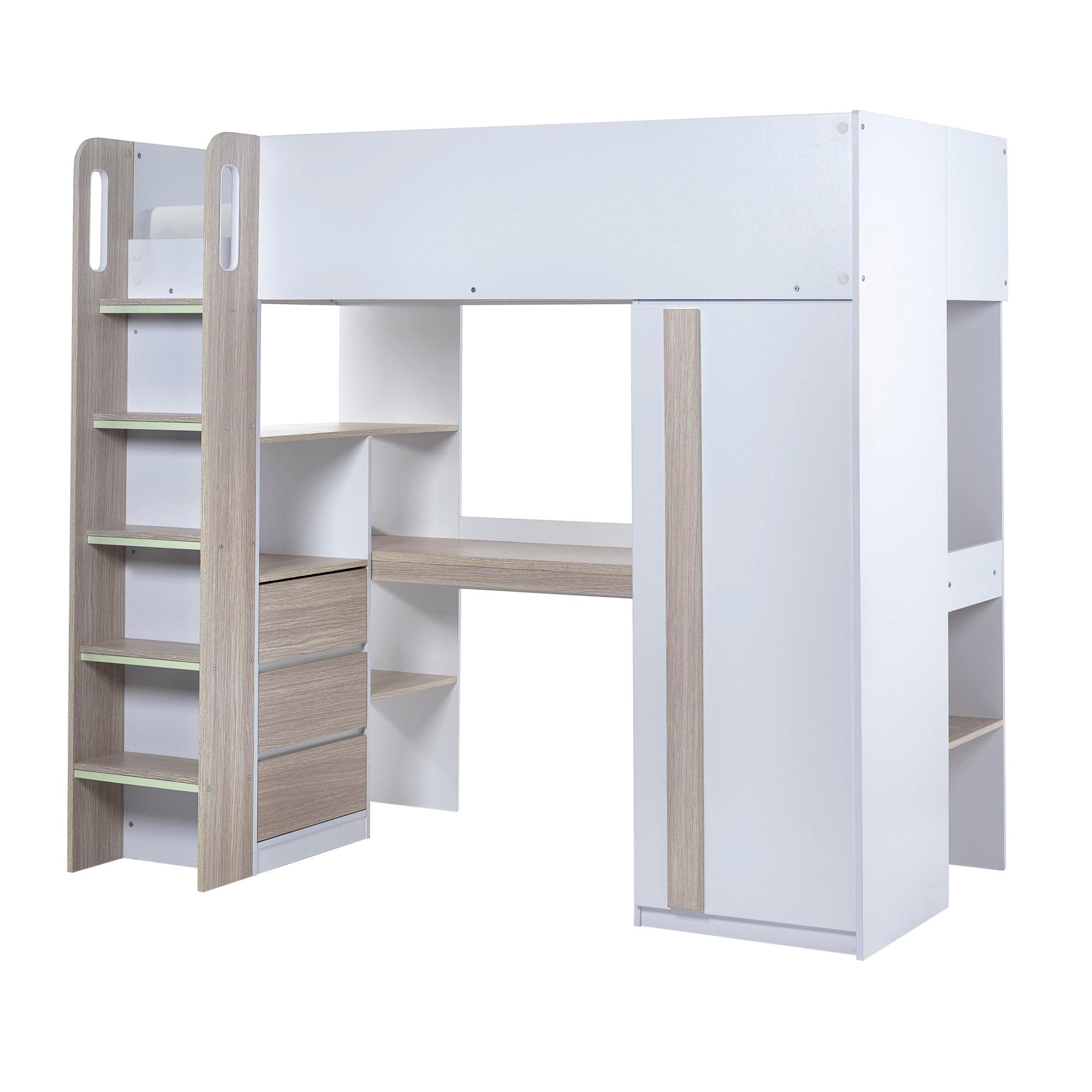 Nebula Gaming Bed With Desk White - Cozyo
