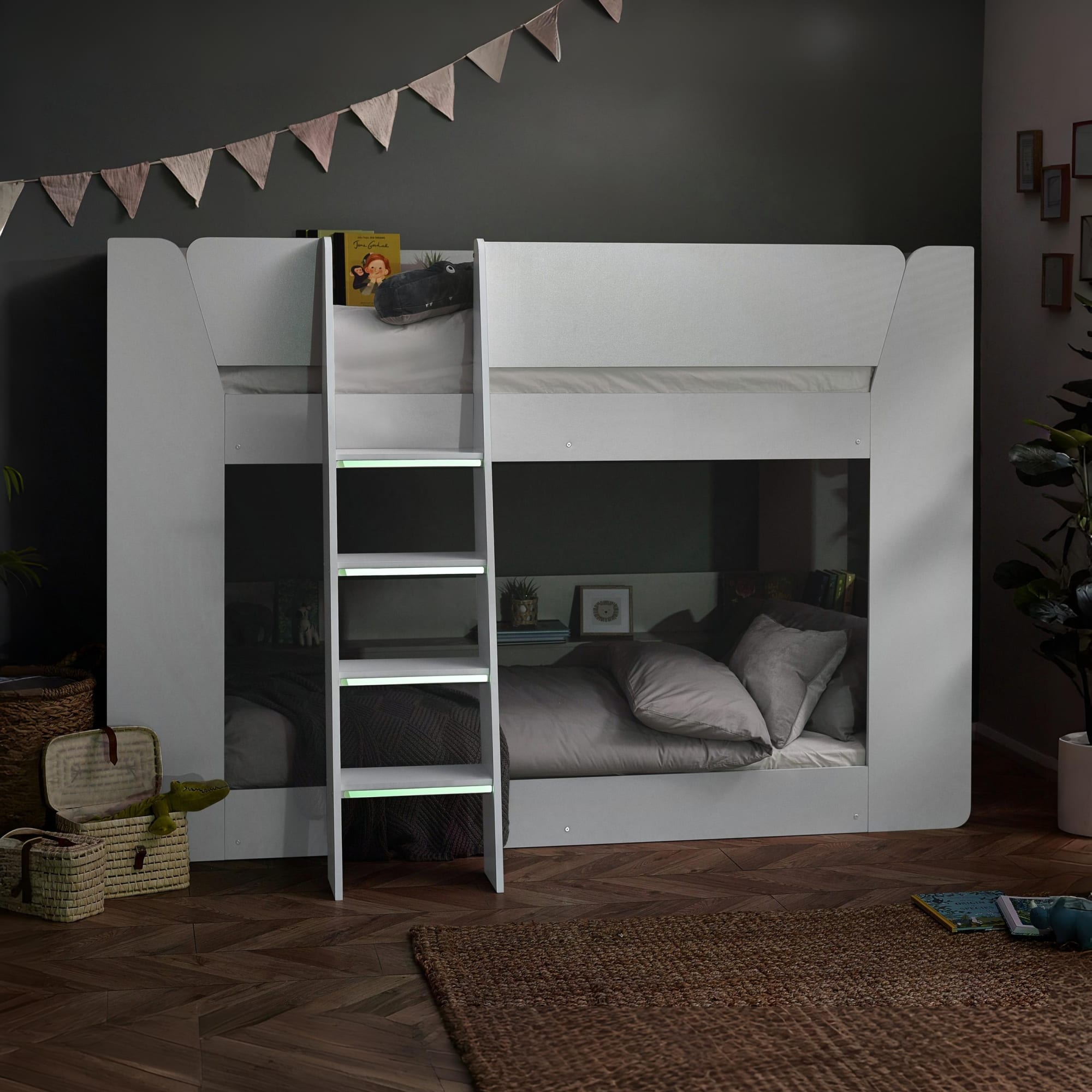 Parsec Bunk Bed All White - Cozyo