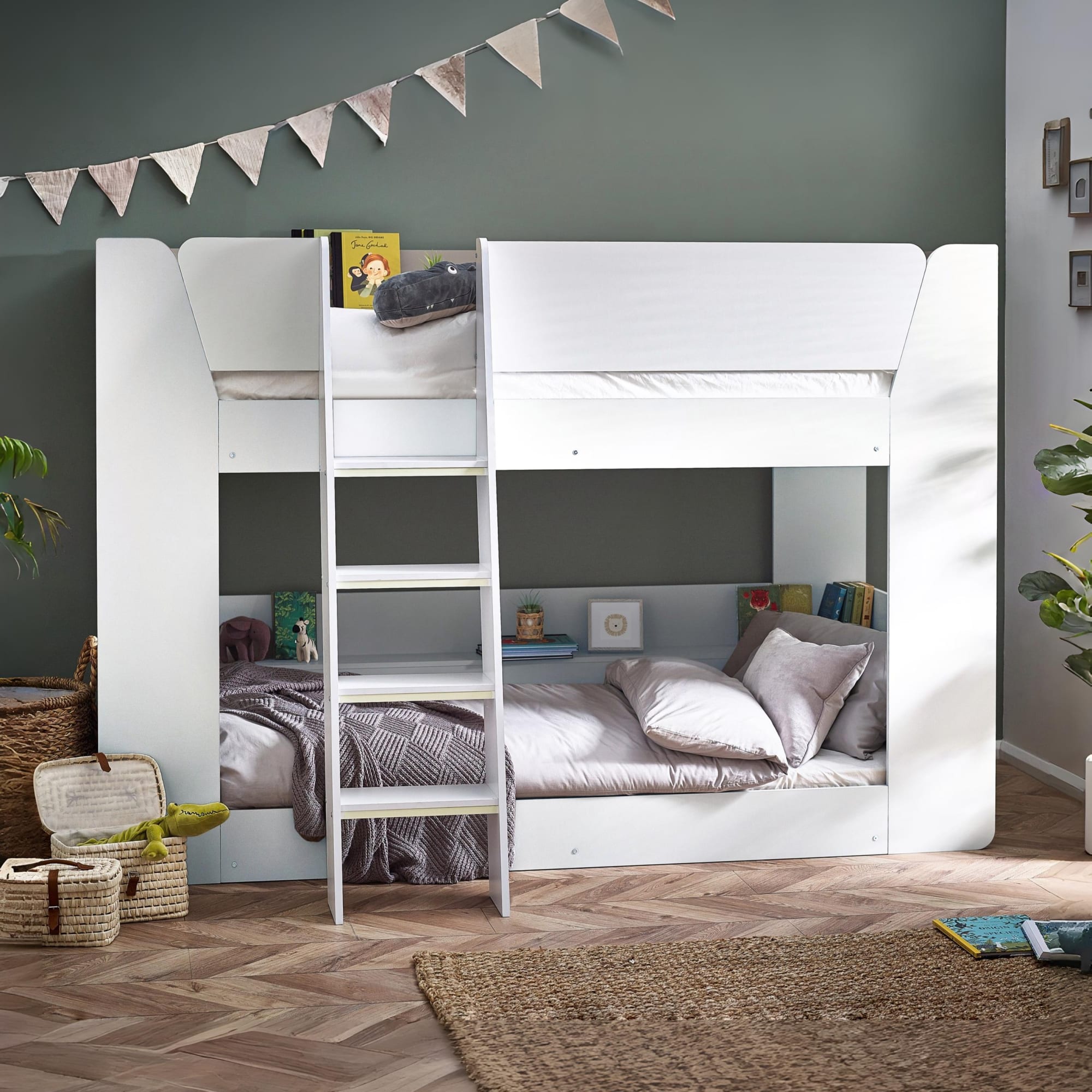 Parsec Bunk Bed All White - Cozyo