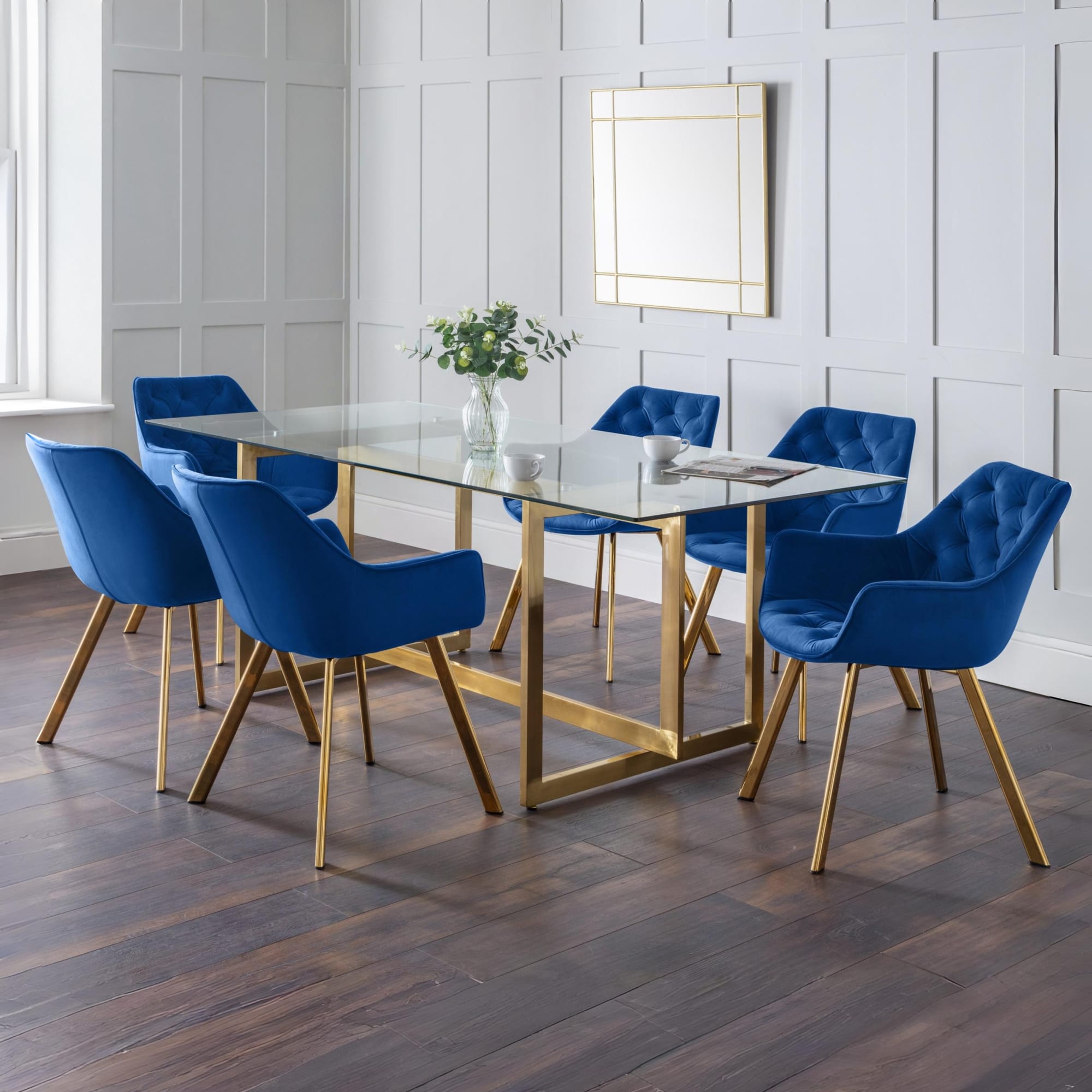 Set Of 2 Lorenzo Dining Chairs - Blue - Cozyo