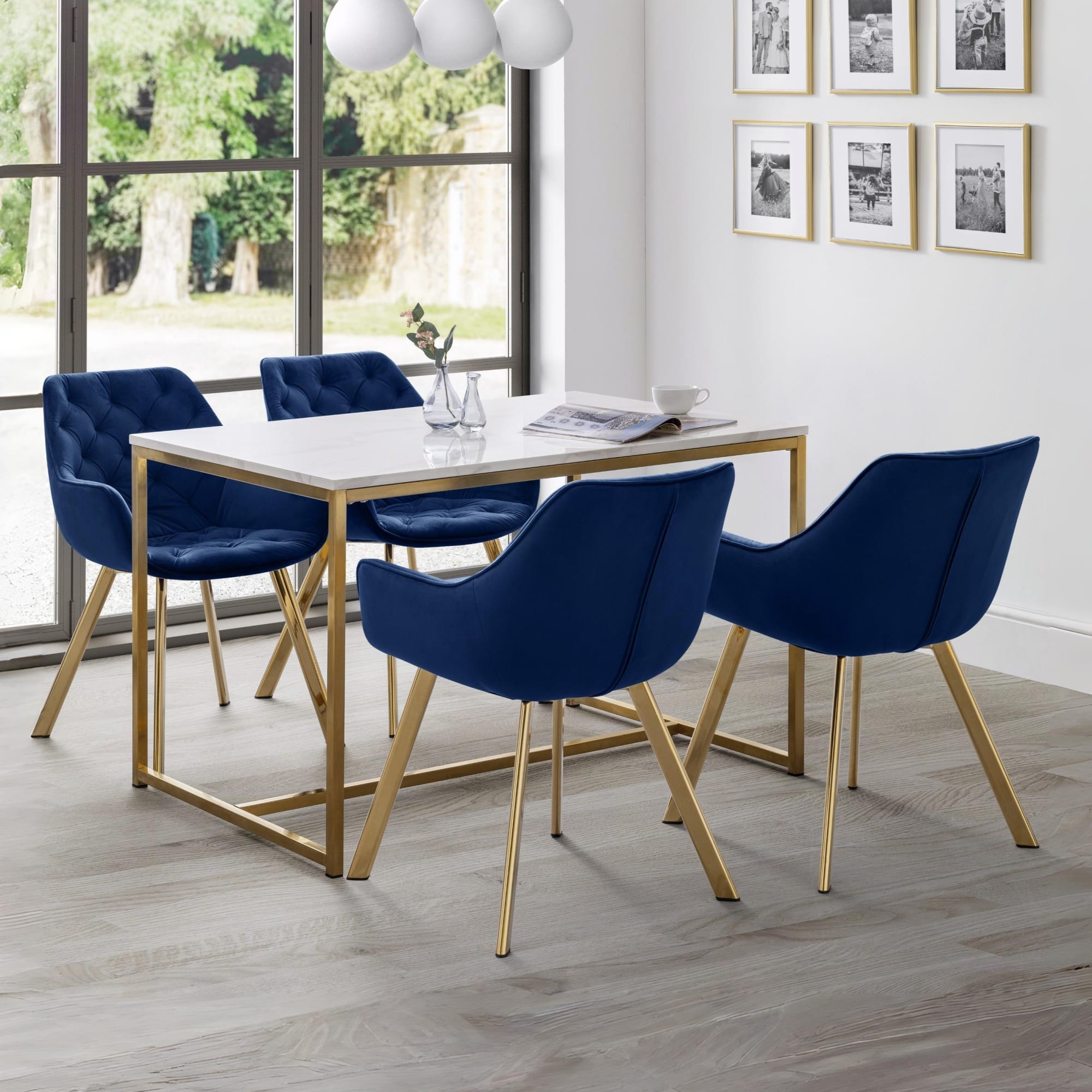 Set Of 2 Lorenzo Dining Chairs - Blue - Cozyo