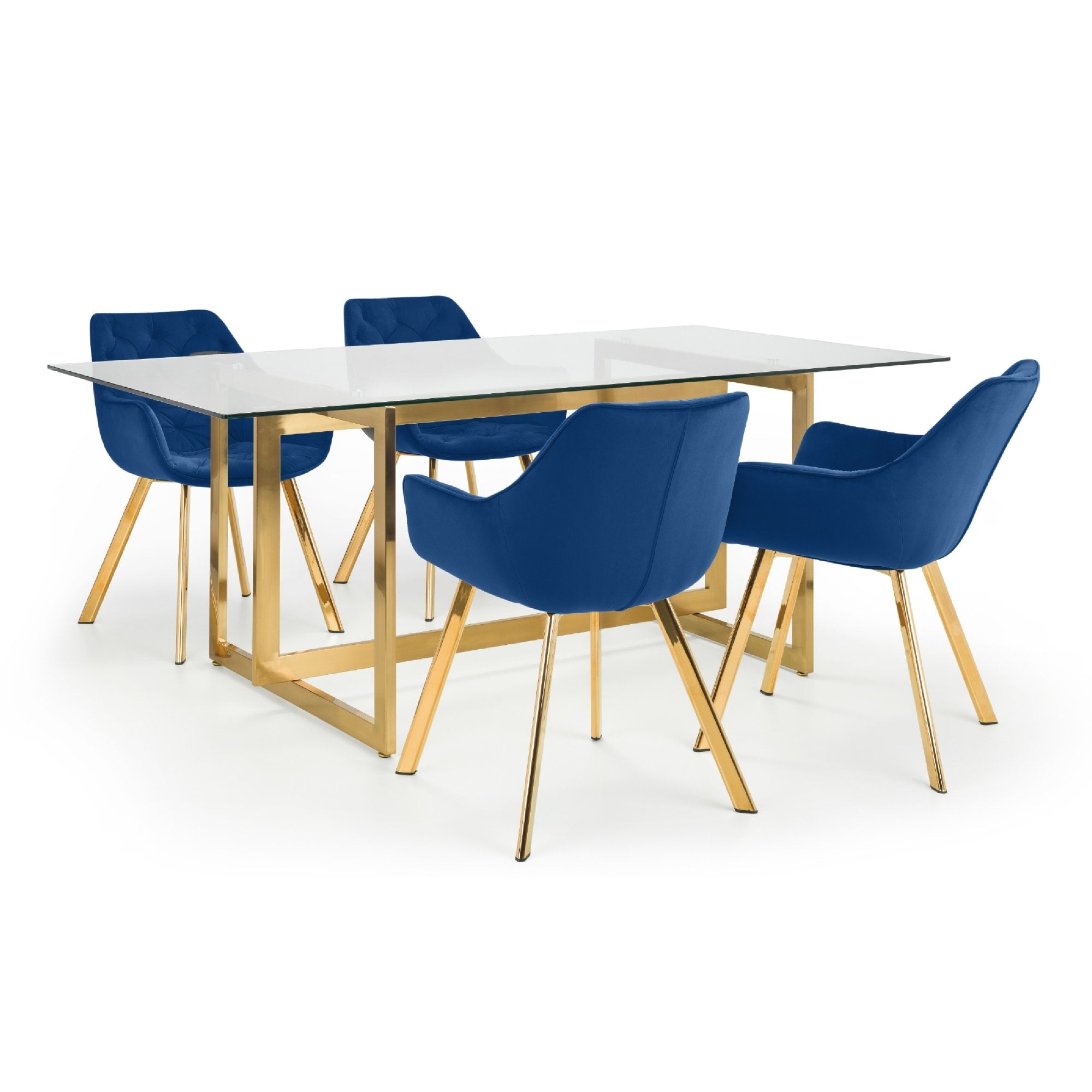 Set Of 2 Lorenzo Dining Chairs - Blue - Cozyo