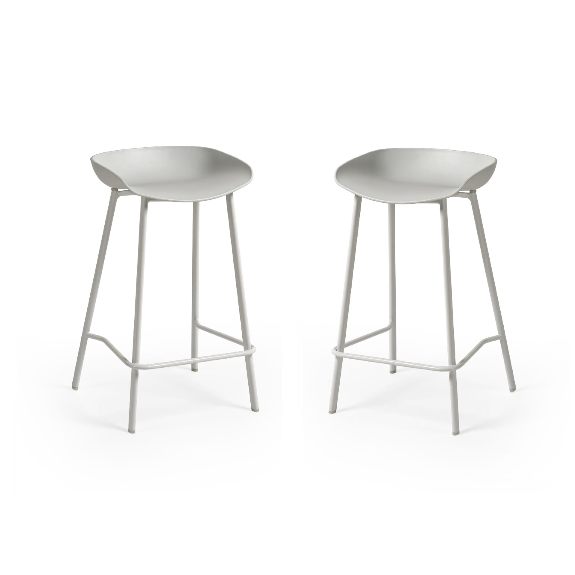 Set Of 2 Renzo Bar Stool Grey - Cozyo