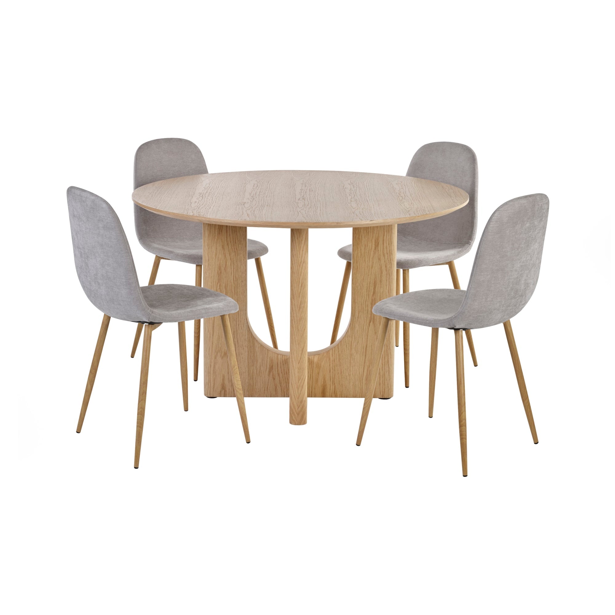 Set of 4 Lottie Beige Chenille Upholstered Dining Chairs - Cozyo