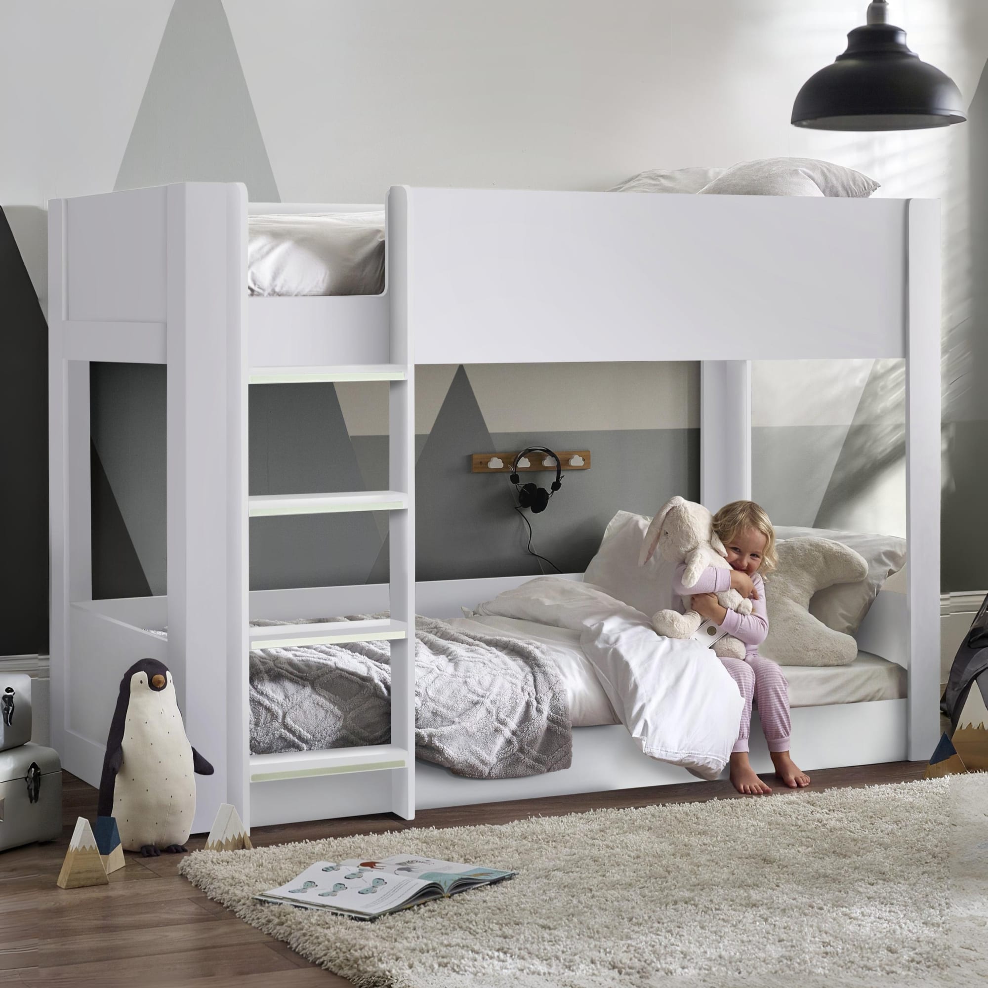 Solomon Bunk Bed - All White - Cozyo
