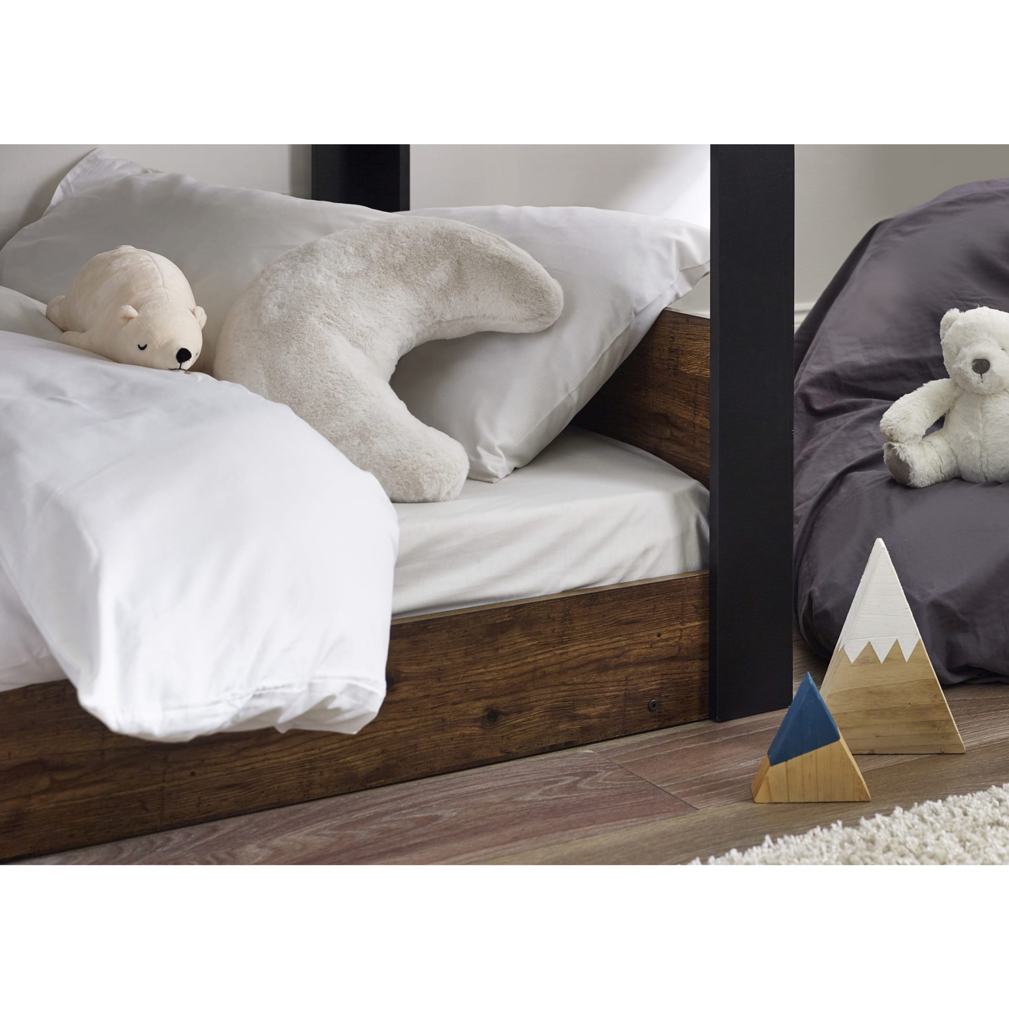 Solomon Bunk Bed - Rustic And Black - Cozyo