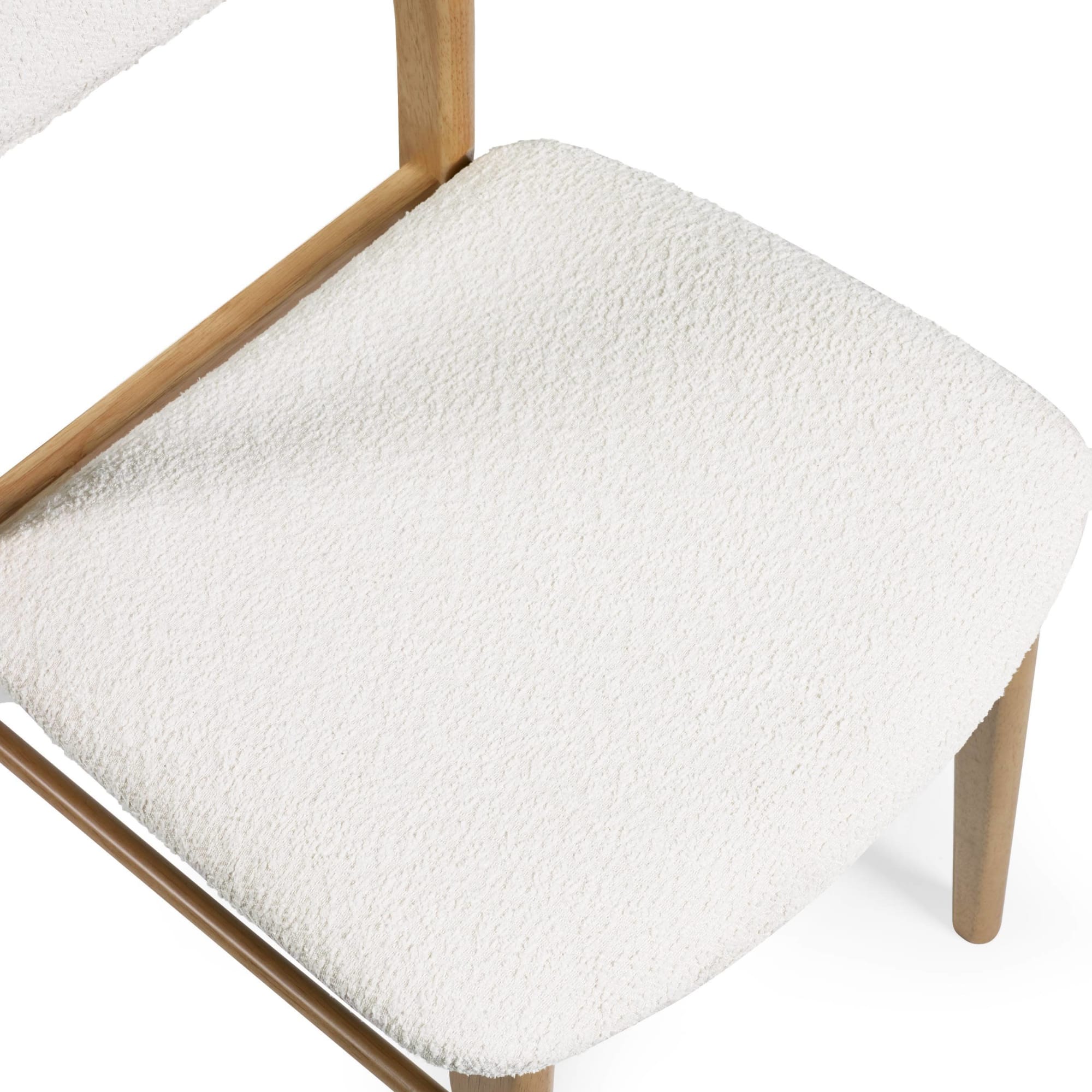 Theia Set of 2 White Boucle Upholstered Dining Chairs - Cozyo