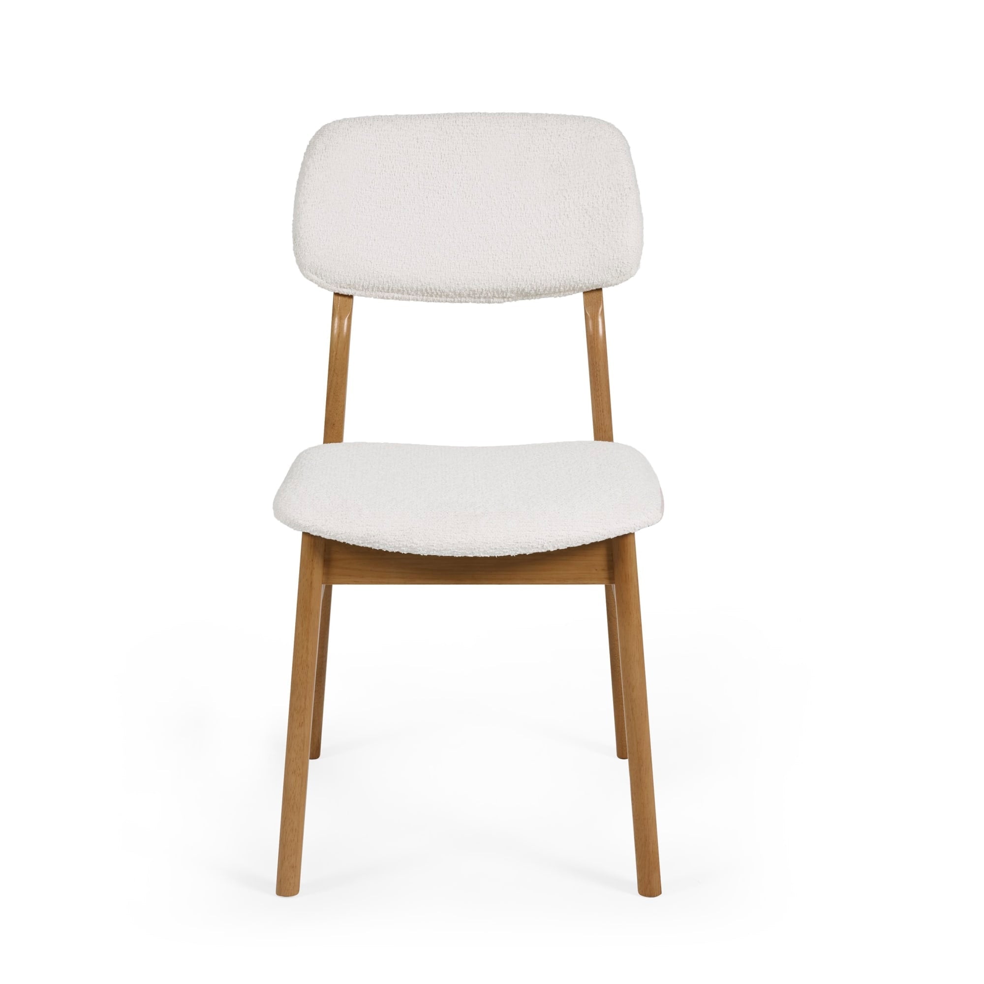Theia Set of 2 White Boucle Upholstered Dining Chairs - Cozyo