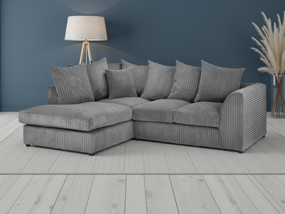 Harley Jumbo Sofa Grey Left Hand Facing Corner